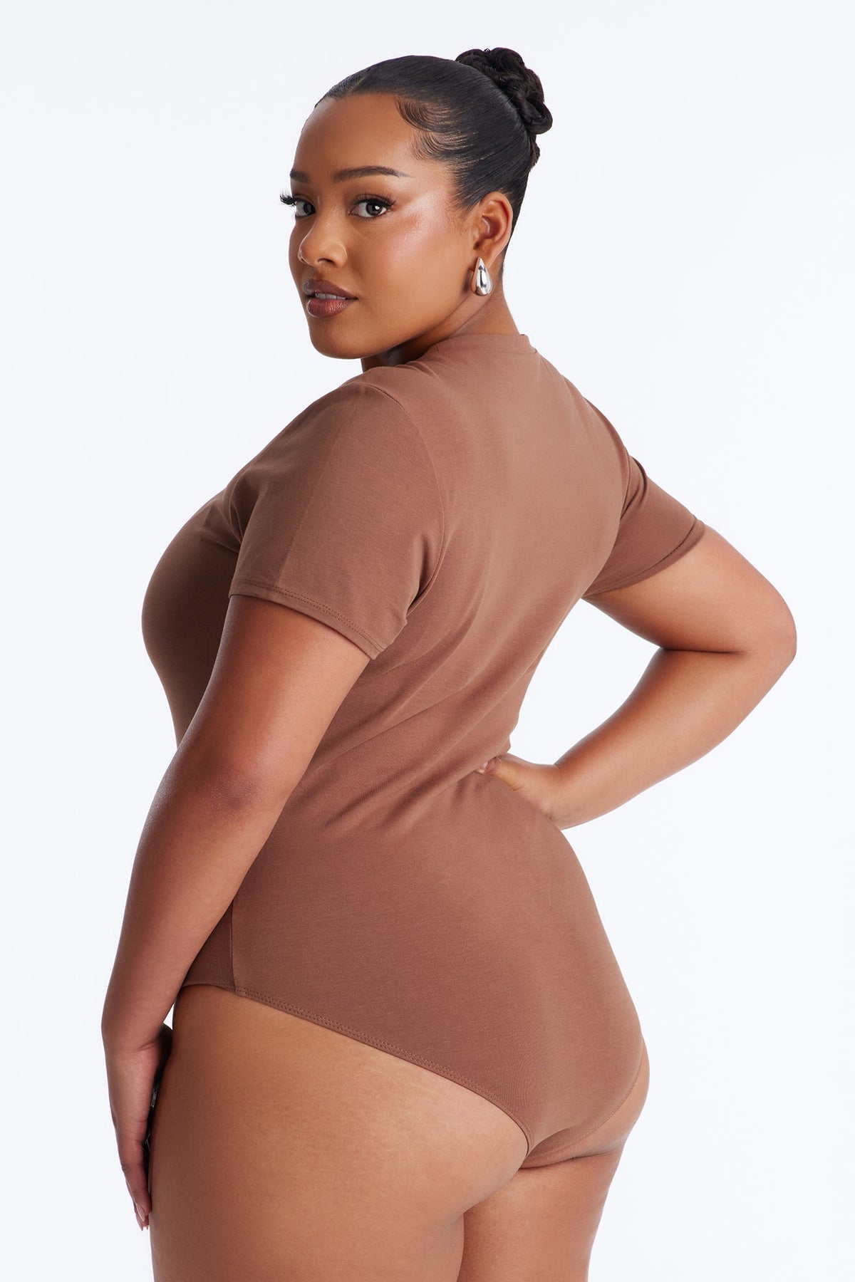 Cambria Short Sleeve Bodysuit - Chestnut