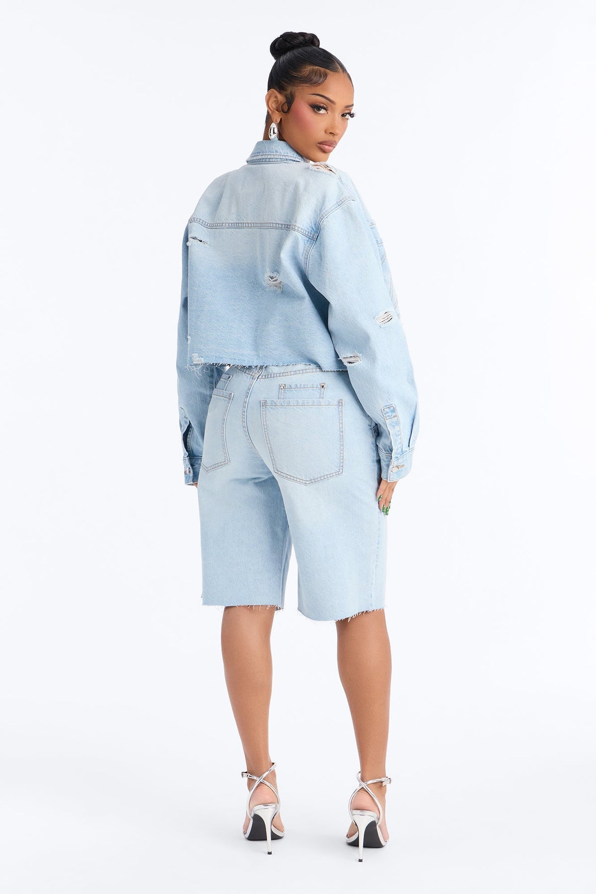 Clean Break Non Stretch Denim Jorts - Light Wash