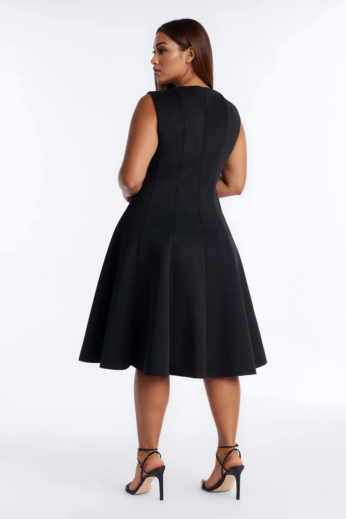 Petite Sweet Sunday Pleated Midi Dress - Black