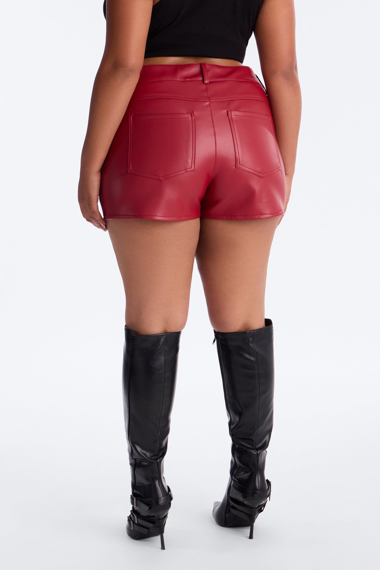 Seek And Destroy Faux Leather Short - Red
