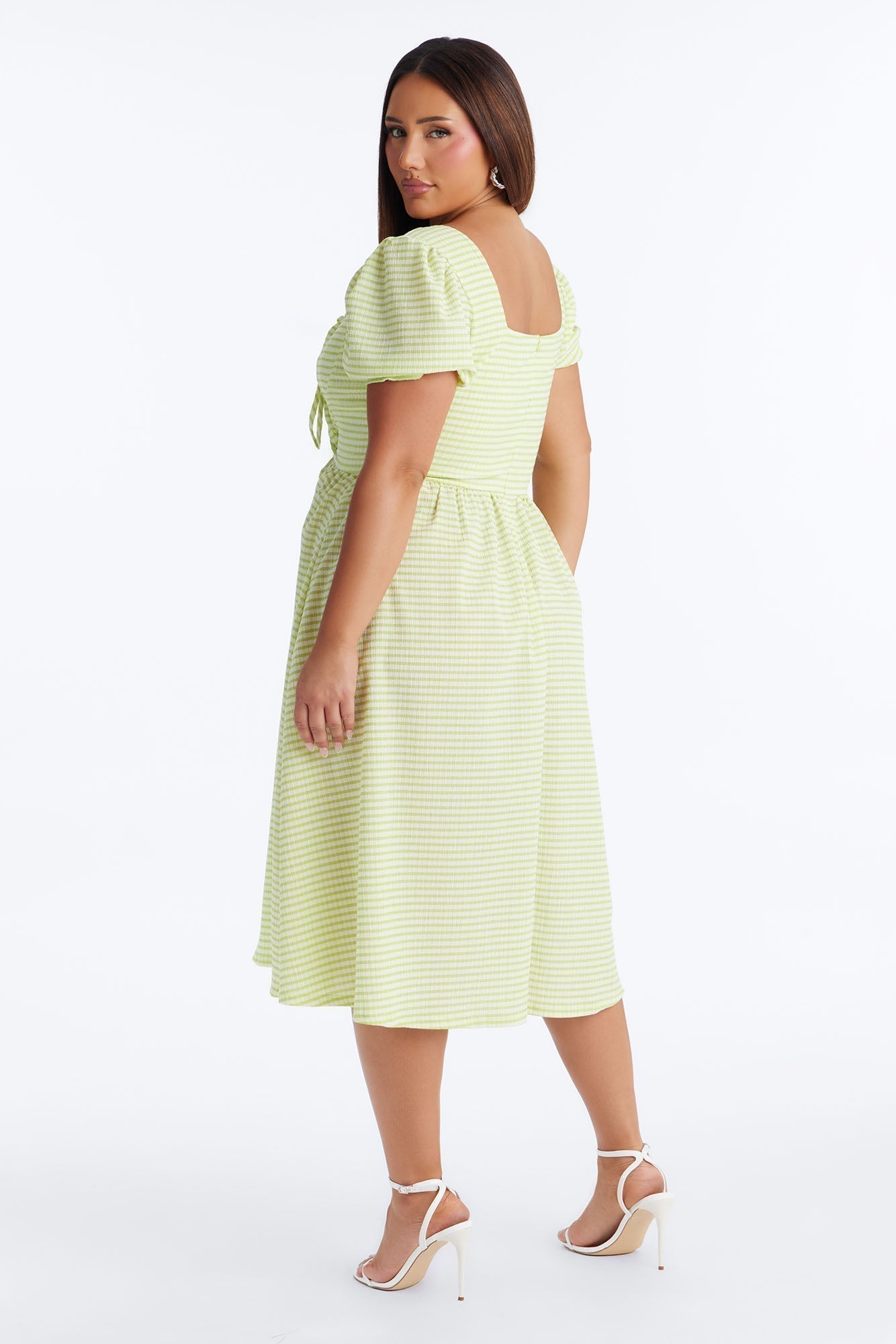 Cecelia Striped Midi Dress - Green/combo