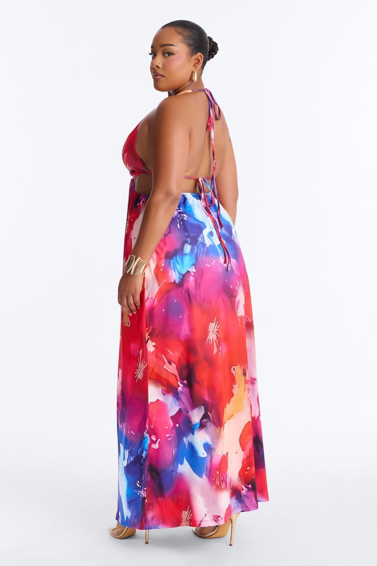 Pure Passion Cut Out Maxi Dress - Magenta/combo