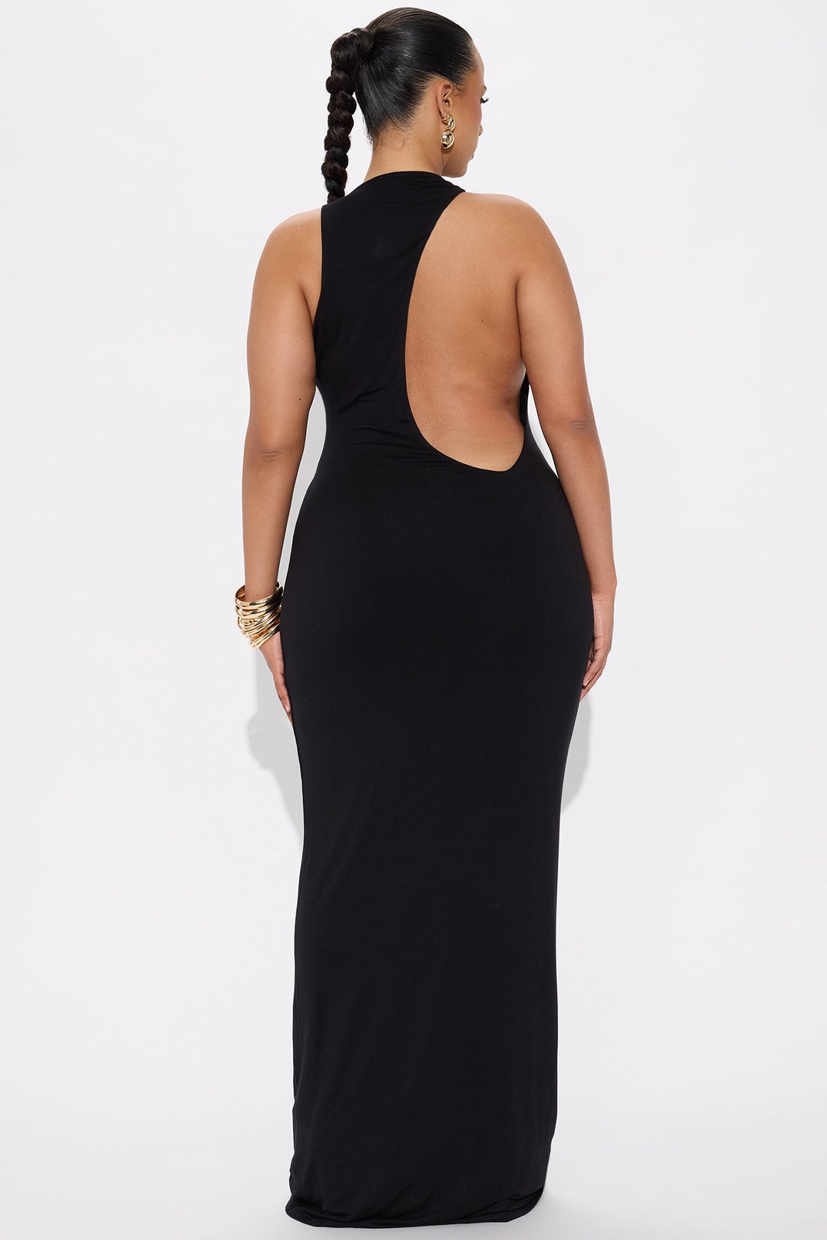 Melodie Double Lined Cut Out Maxi Dress - Black
