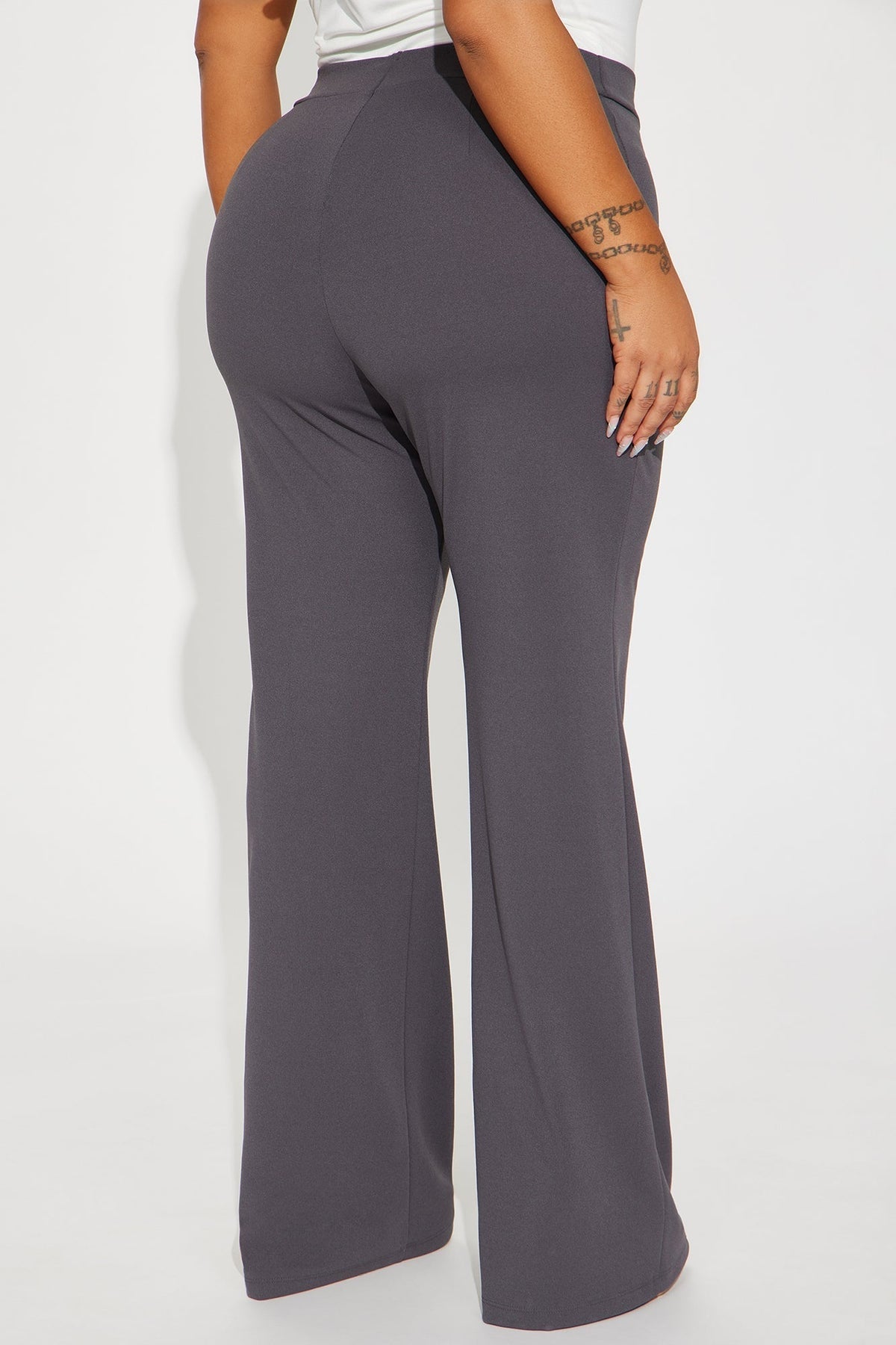 Call It Even Wide Leg Dress Pants - Charcoal