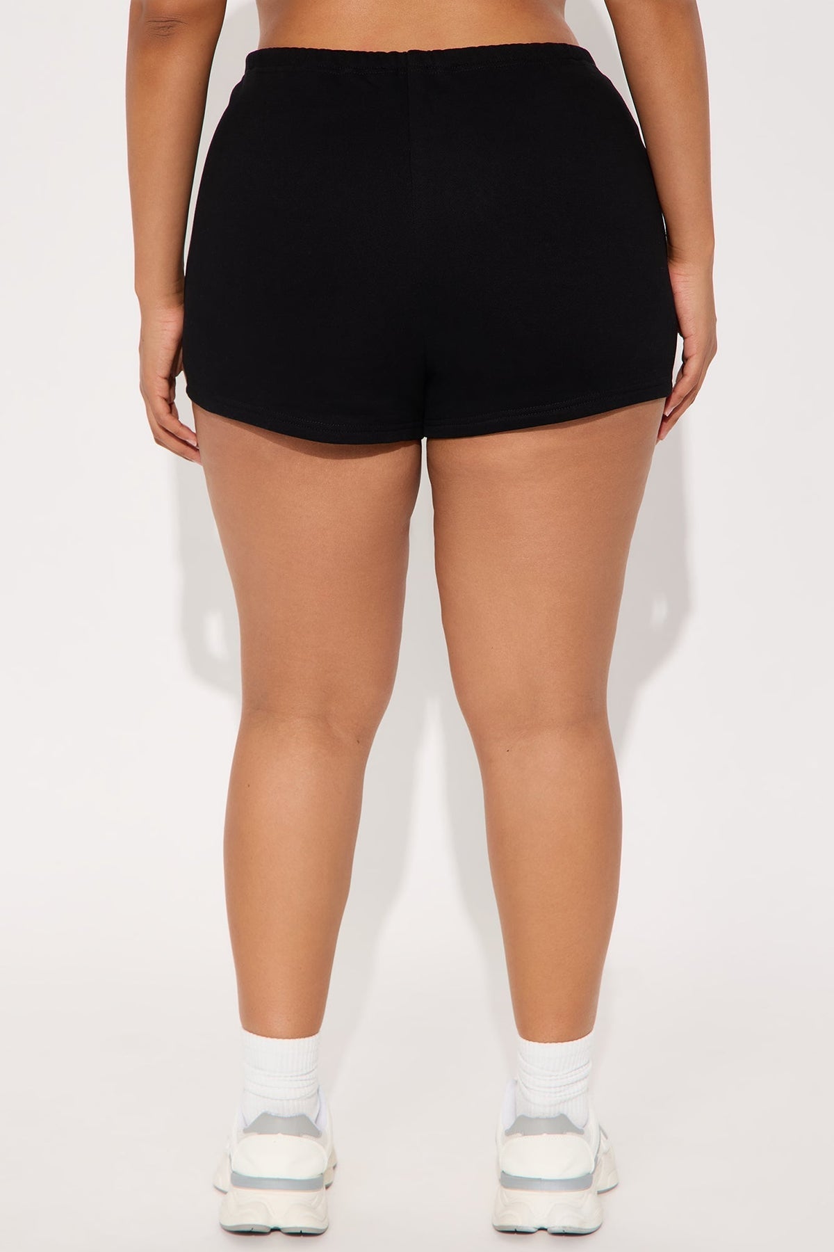French Terry Drawstring Sweat Shorts - Black