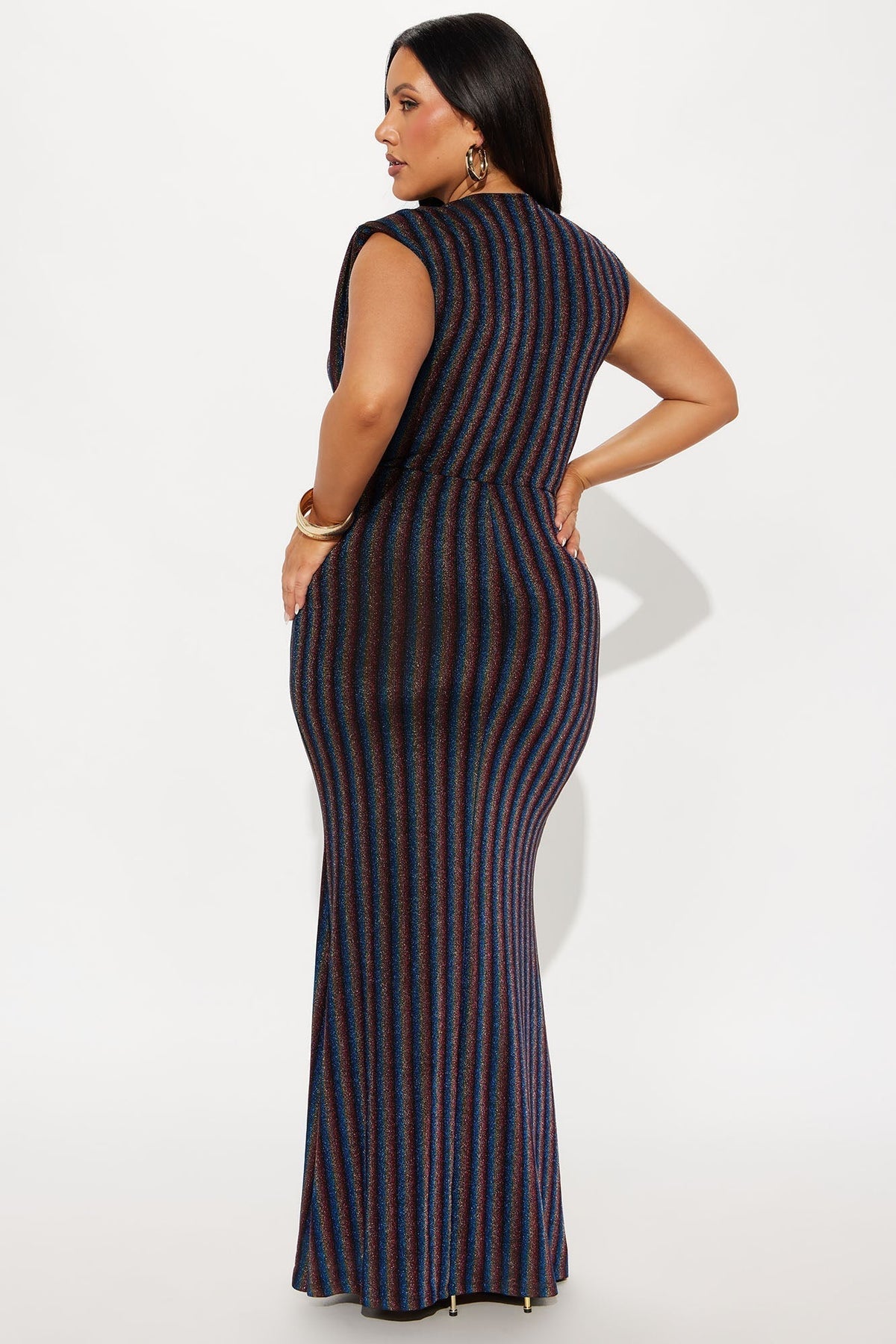 Private Occasion Metallic Rainbow Maxi Dress - Multi Color