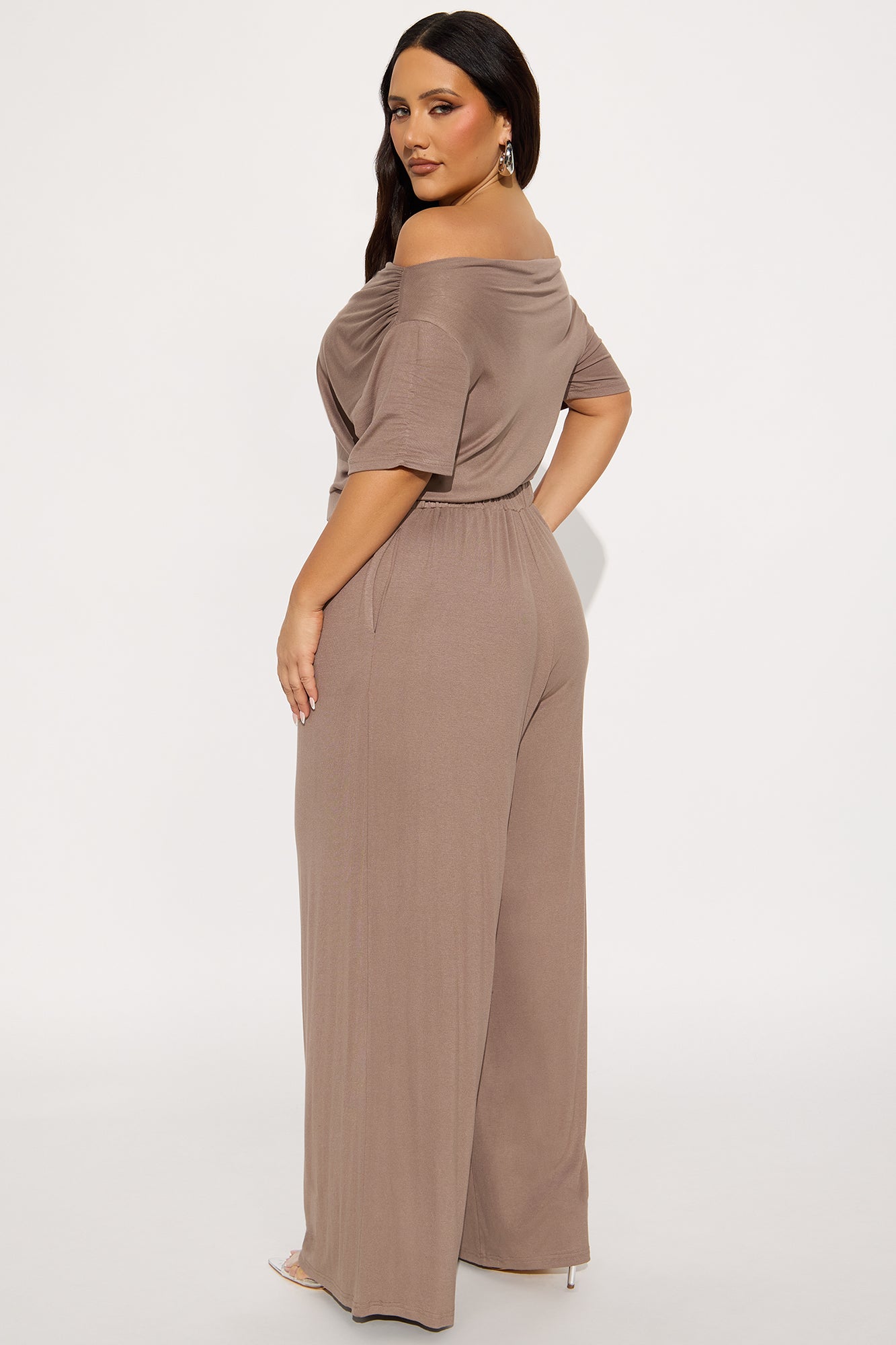 Francesca Rayon Blend Jumpsuit - Taupe