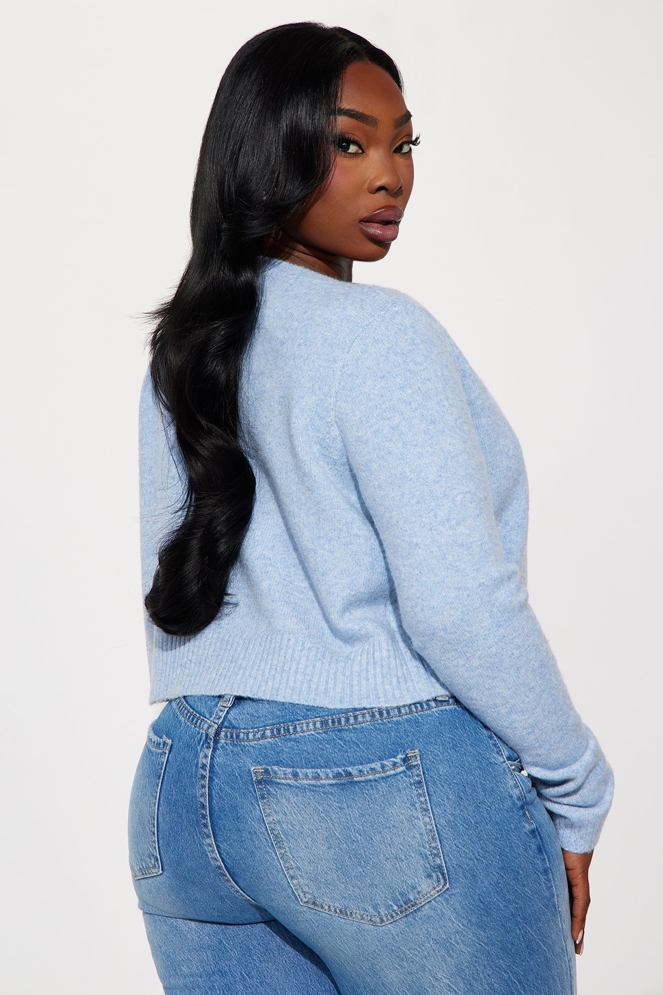 Sweet Sensation Cropped Cardigan - Blue