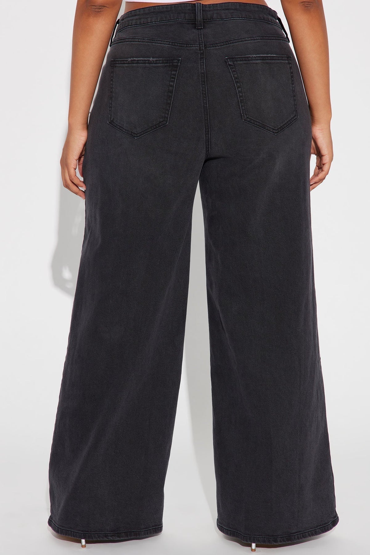 Time Well Spent Stretch Wide Leg Jeans - Black Wash