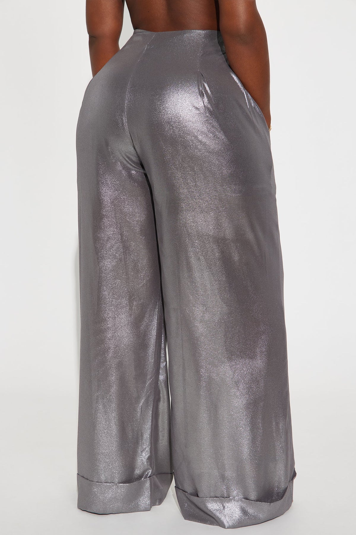 Romantically Spoiled Organza Metallic Wide Leg Pant 33 - Grey