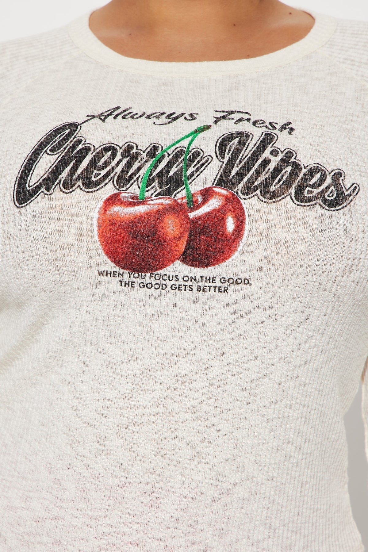 Cherry Vibes Long Sleeve T-Shirt - White