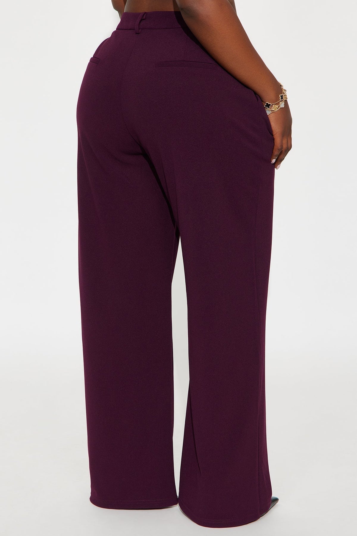 Elma Wide Leg Trouser - Eggplant