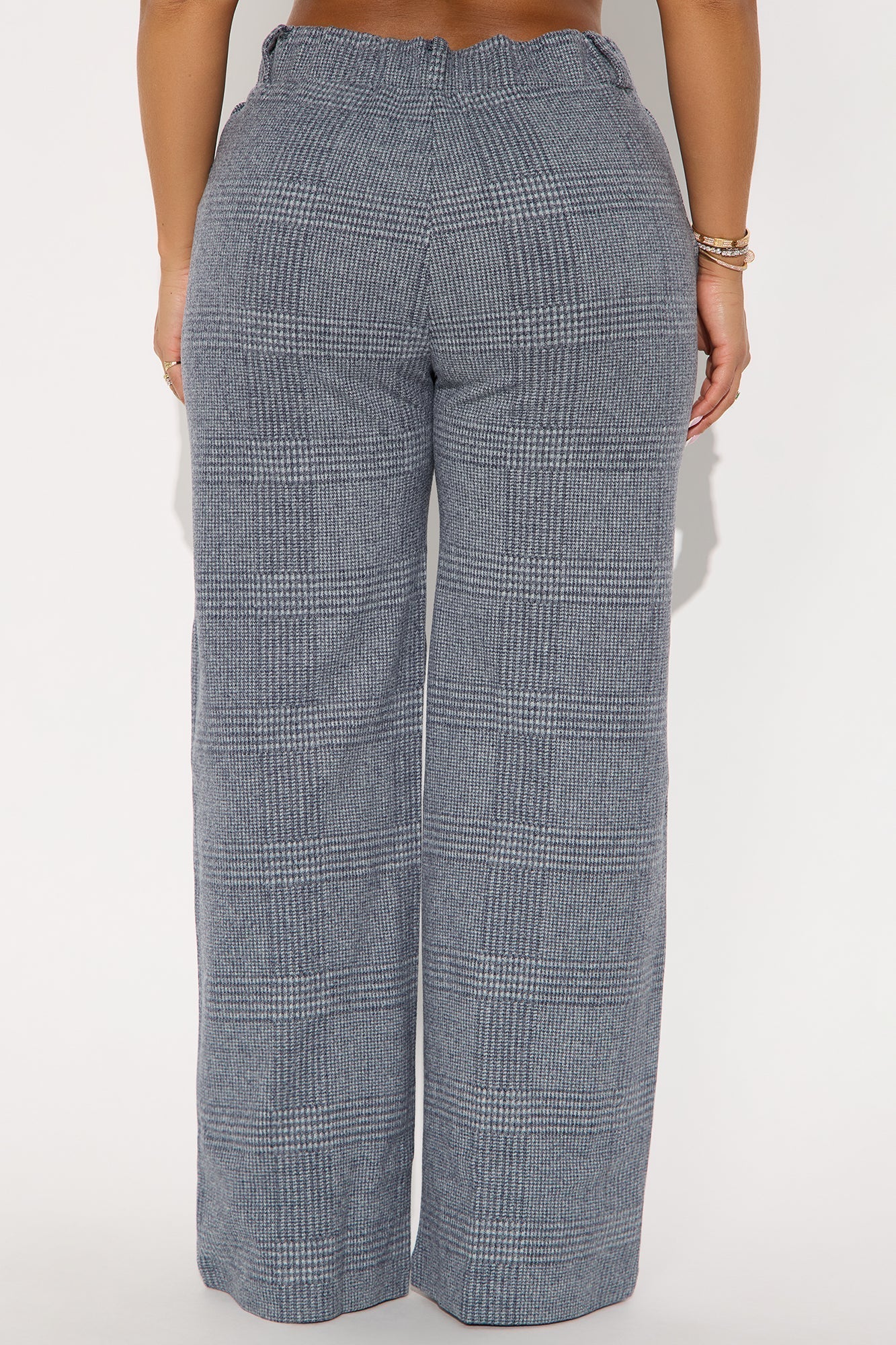 Ameli Wide Leg Plaid Pant 31 - Denim