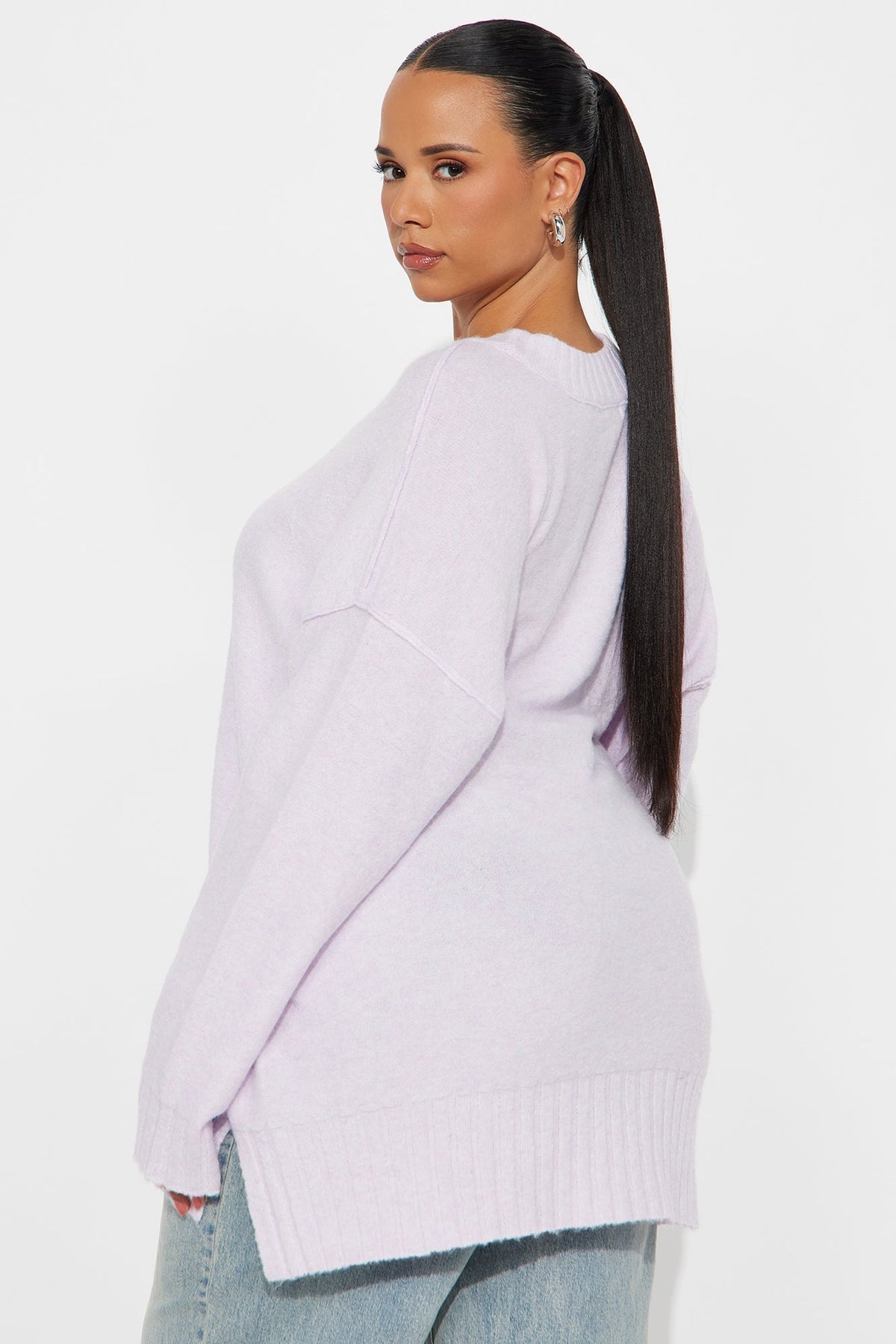 Scenic Route Oversized Sweater - Lavender