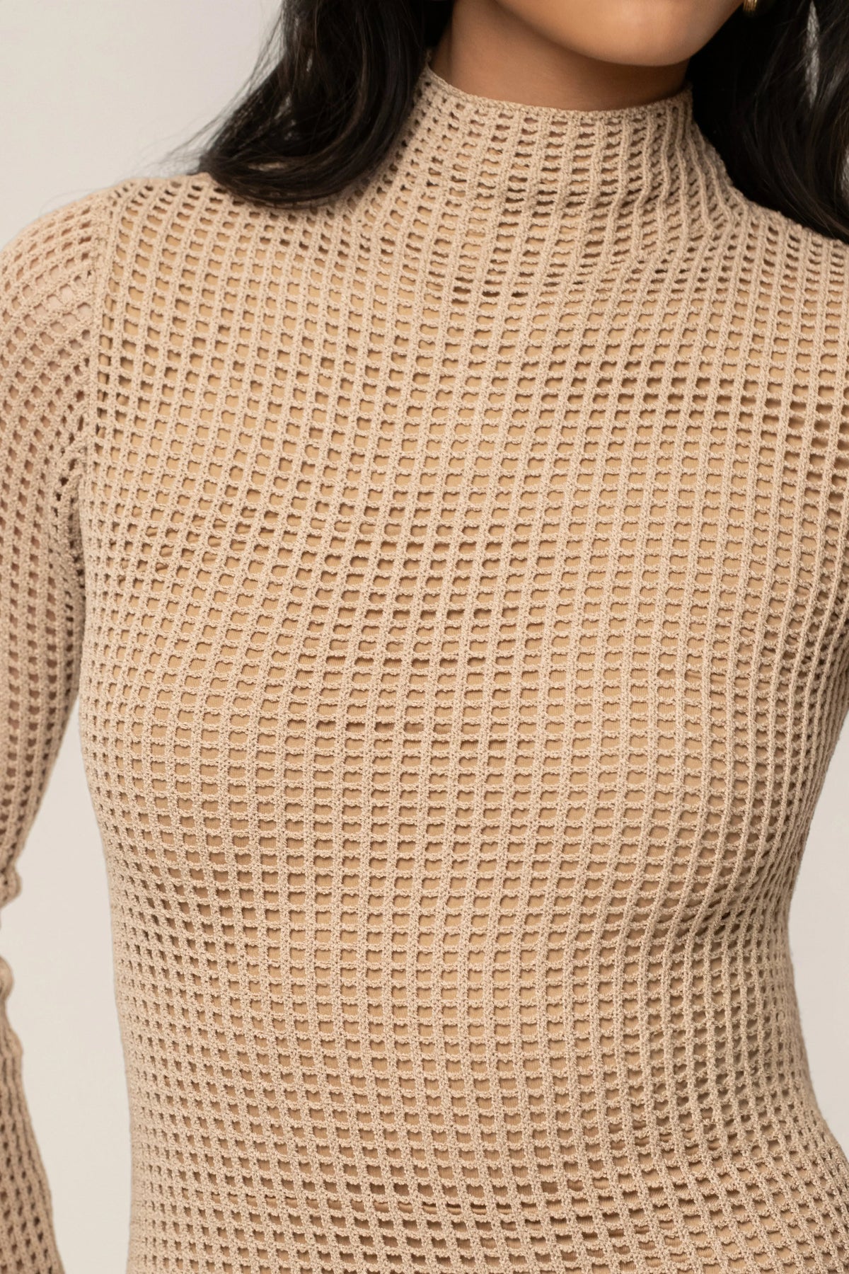 Beige Rosabelle Knit Maxi Dress