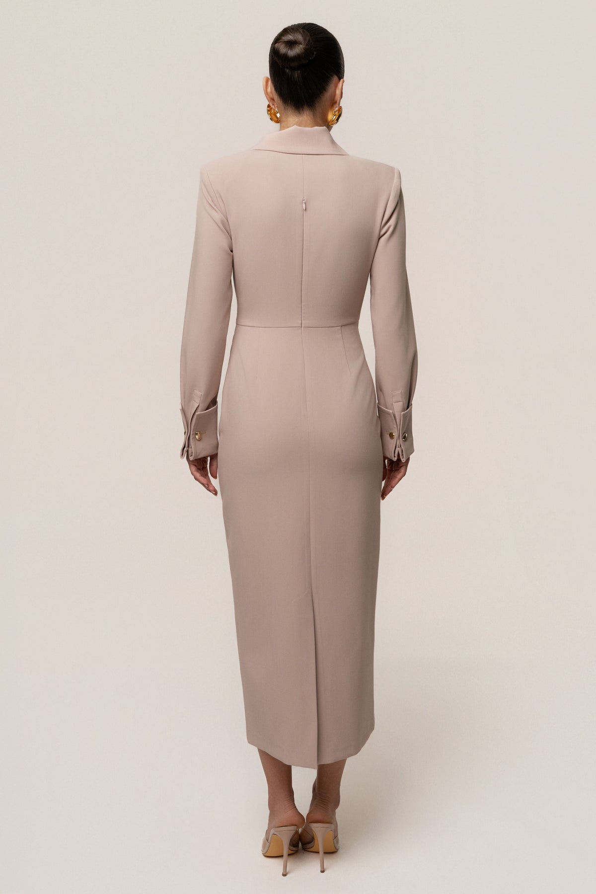 Taupe Manifest Blazer Midi Dress
