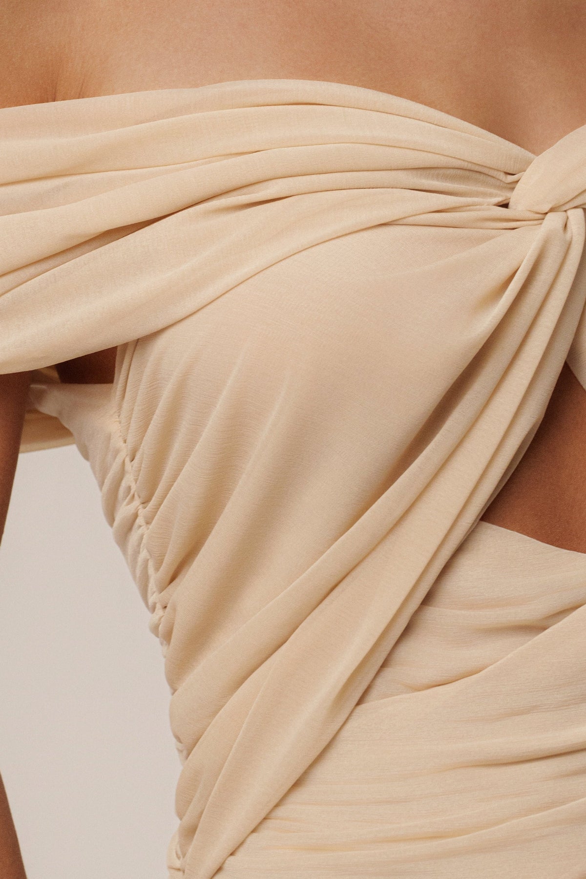 Ivory Alessandra Off Shoulder Maxi Dress