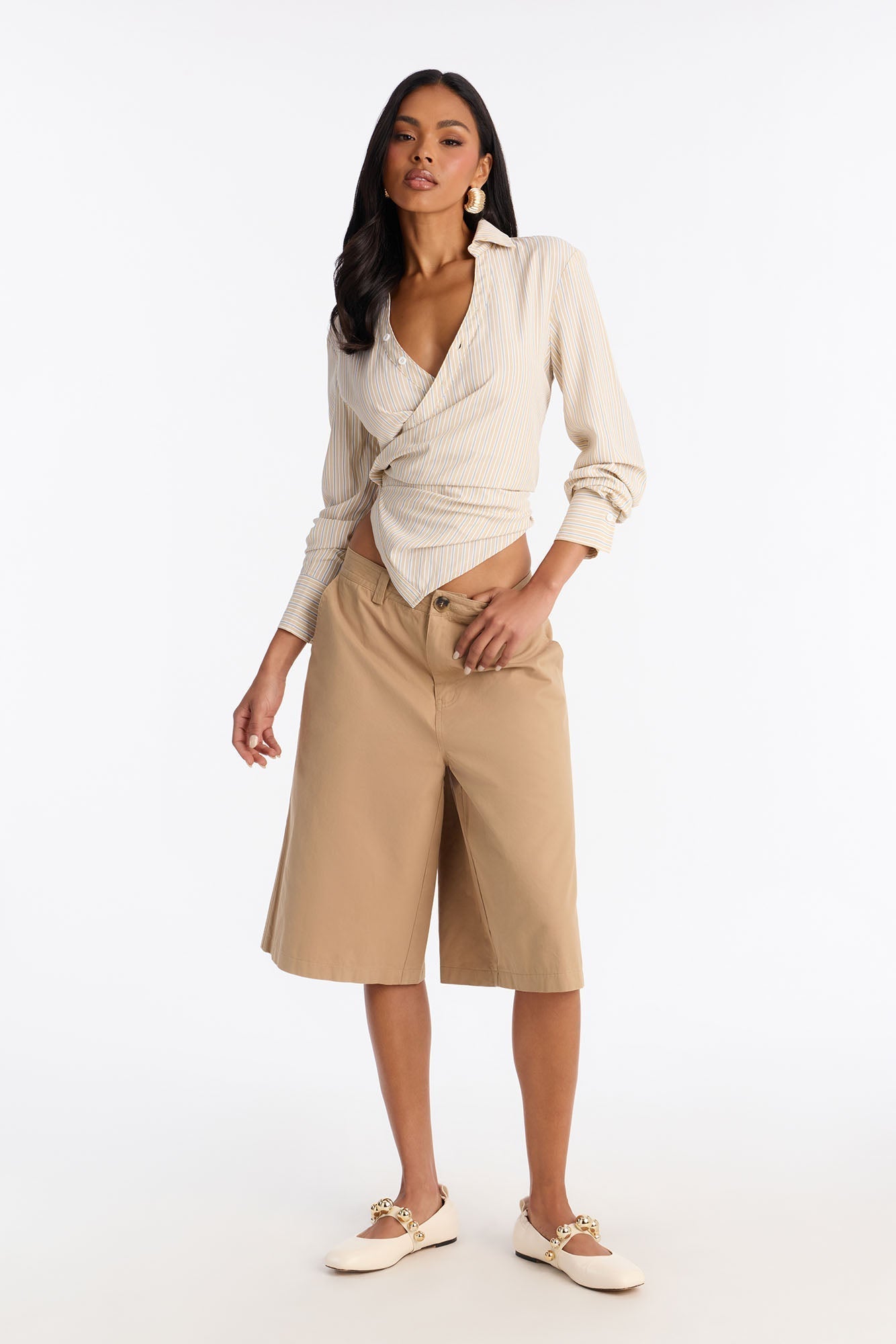 Kieran Low Rise Twill Bermuda Short 14″ - Khaki