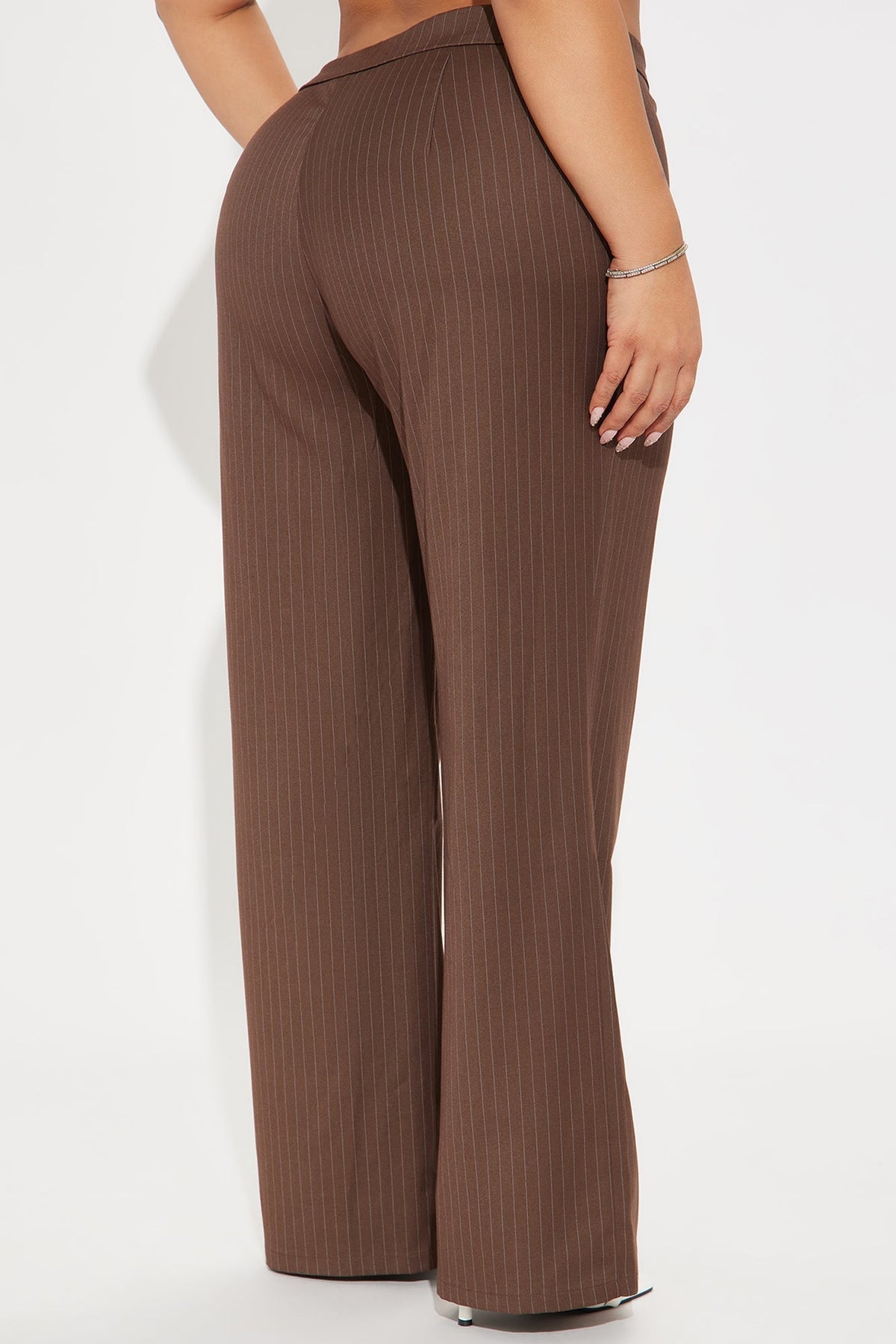 Lesson Learnt Pinstripe Trouser - Mocha