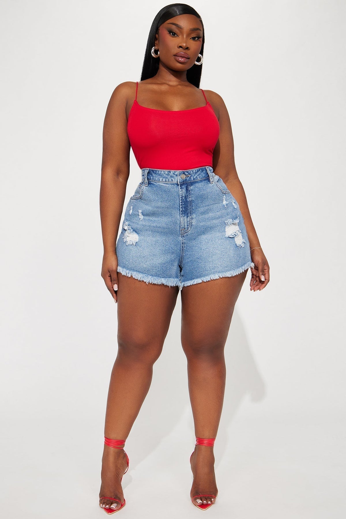 Last Hurrah Denim Shorts - Medium Wash