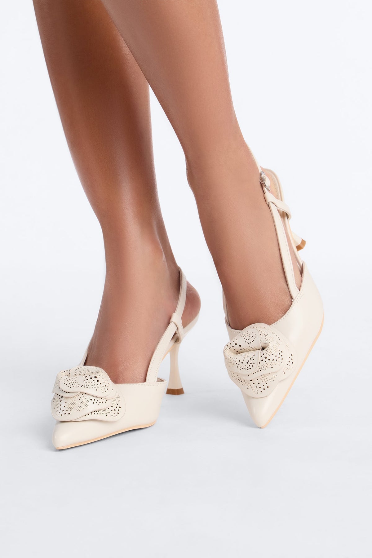 Allegra Floral SlingbackPumps - White