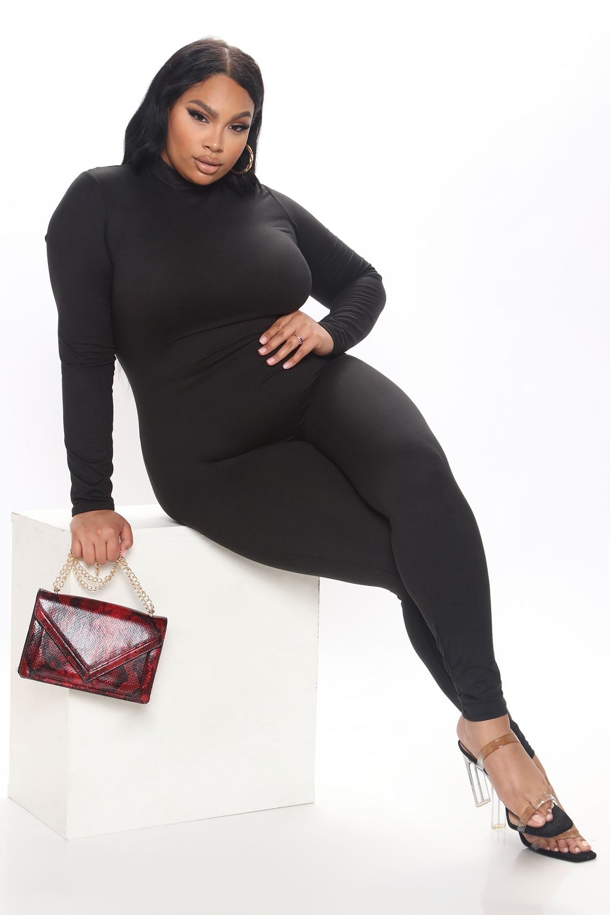 Frisky Feline Jumpsuit - Black