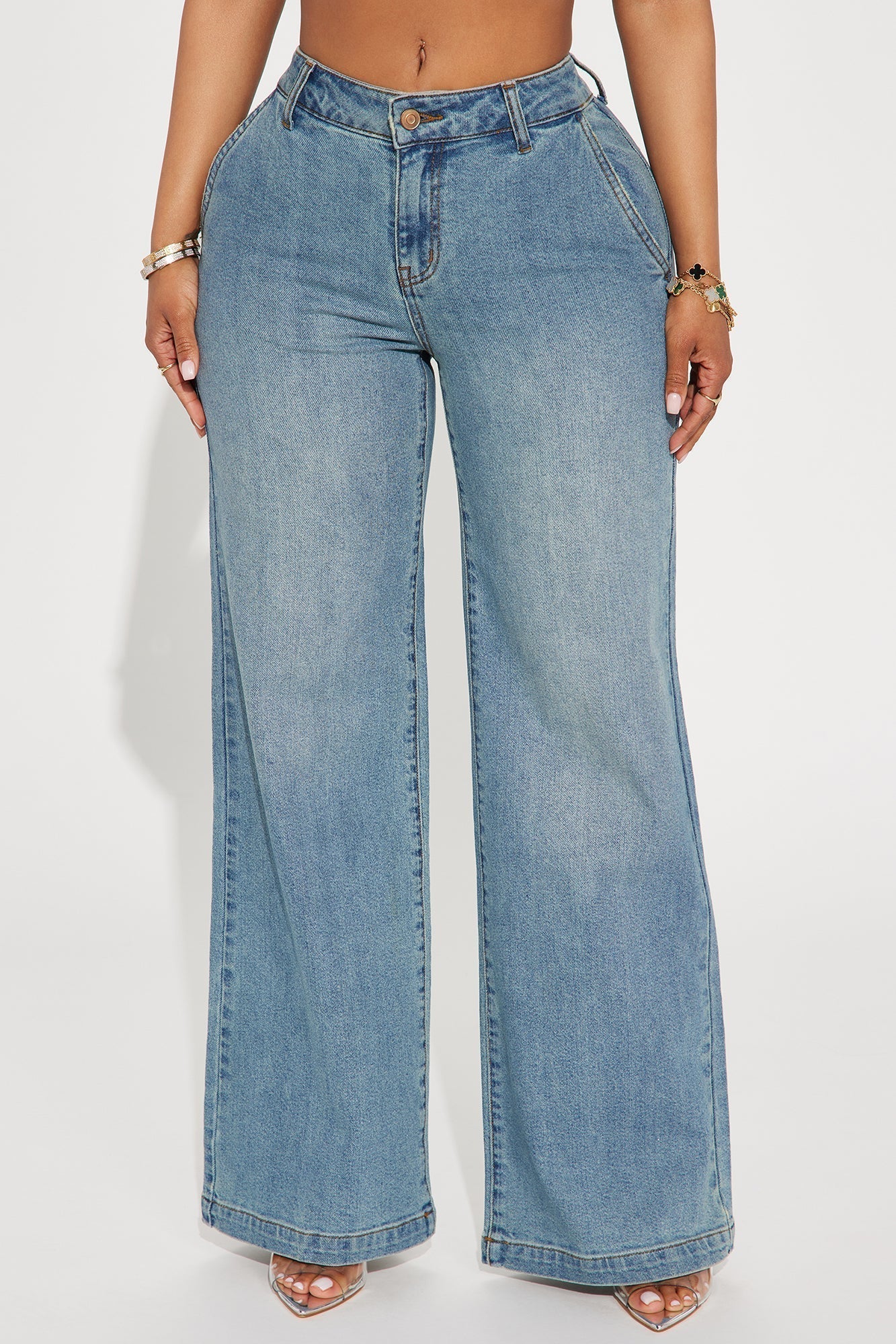 Delusional Drop Waist Jeans - Medium Wash