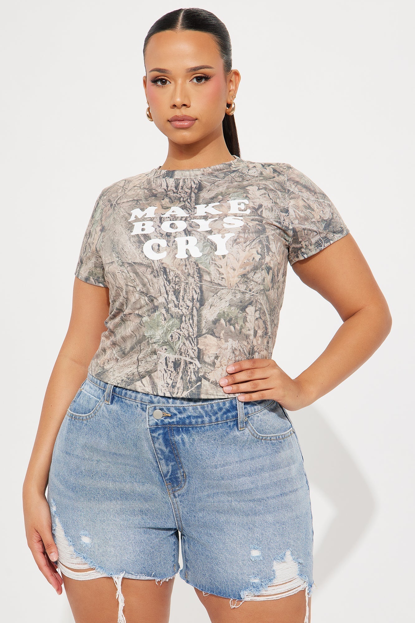 Make Boys Cry Camo Baby Tee - Camouflage