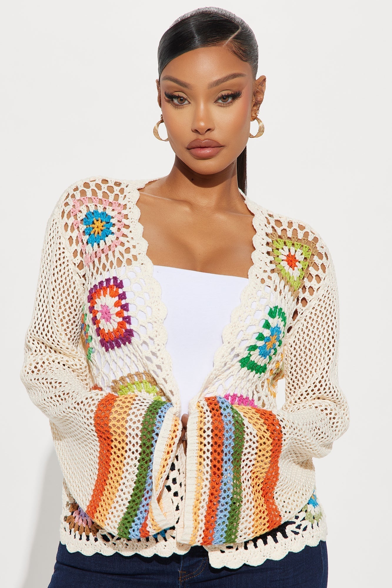 Holding Hands Crochet Cardigan - Multi Color