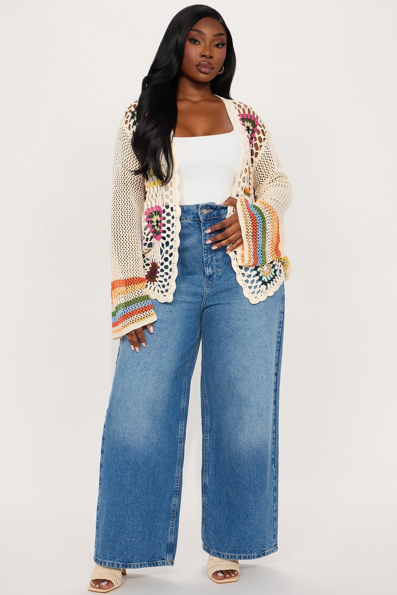 Holding Hands Crochet Cardigan - Multi Color
