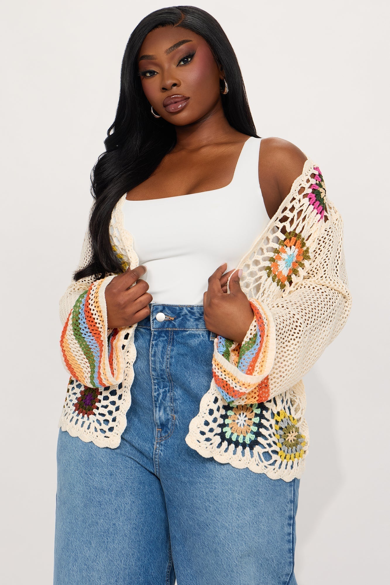 Holding Hands Crochet Cardigan - Multi Color