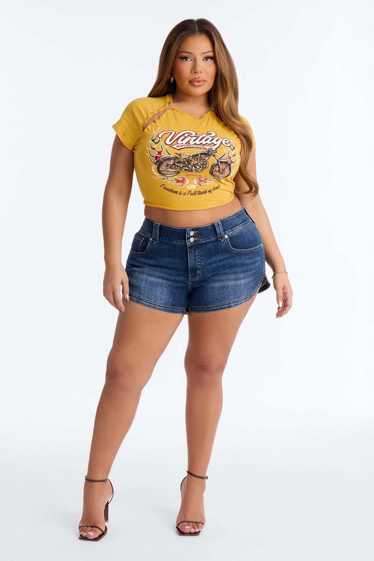 Key Largo Stretch Low Rise Denim Shorts - Dark Wash