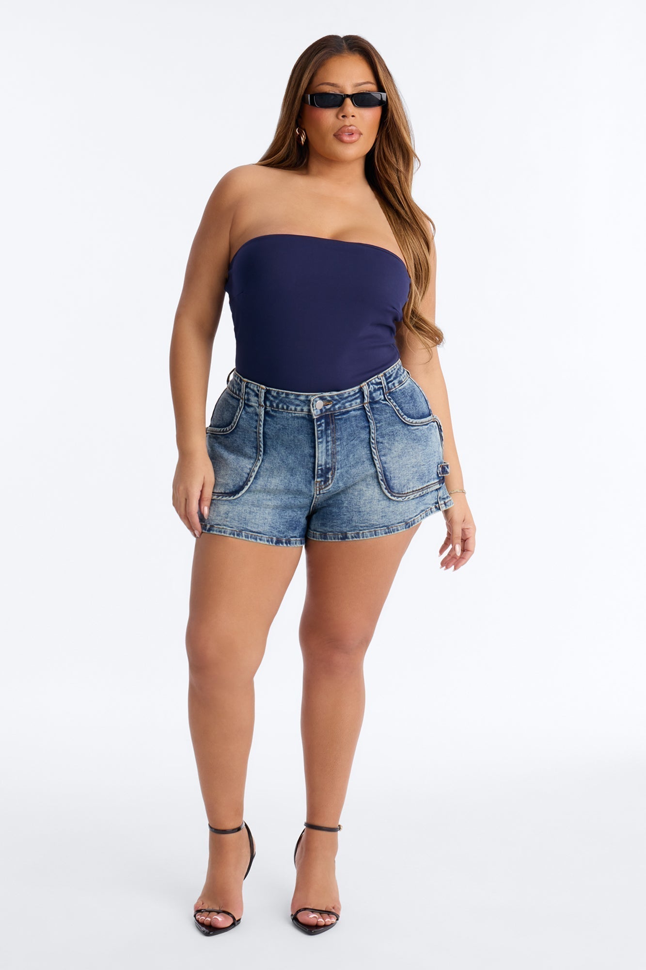 Not Playin Stretch Denim Shorts - Medium Wash