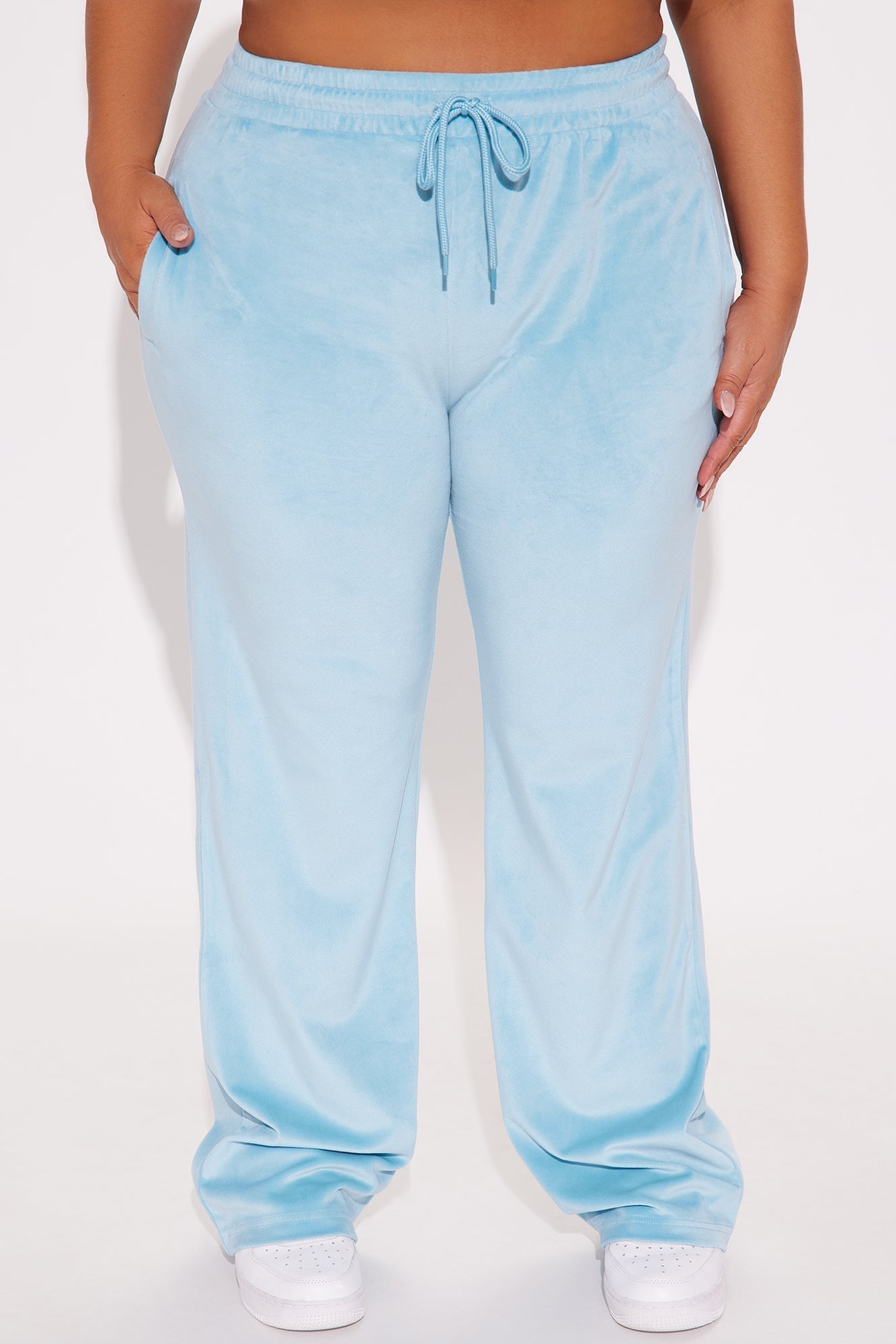 Von Dutch Velour Wide Leg Pant - Blue