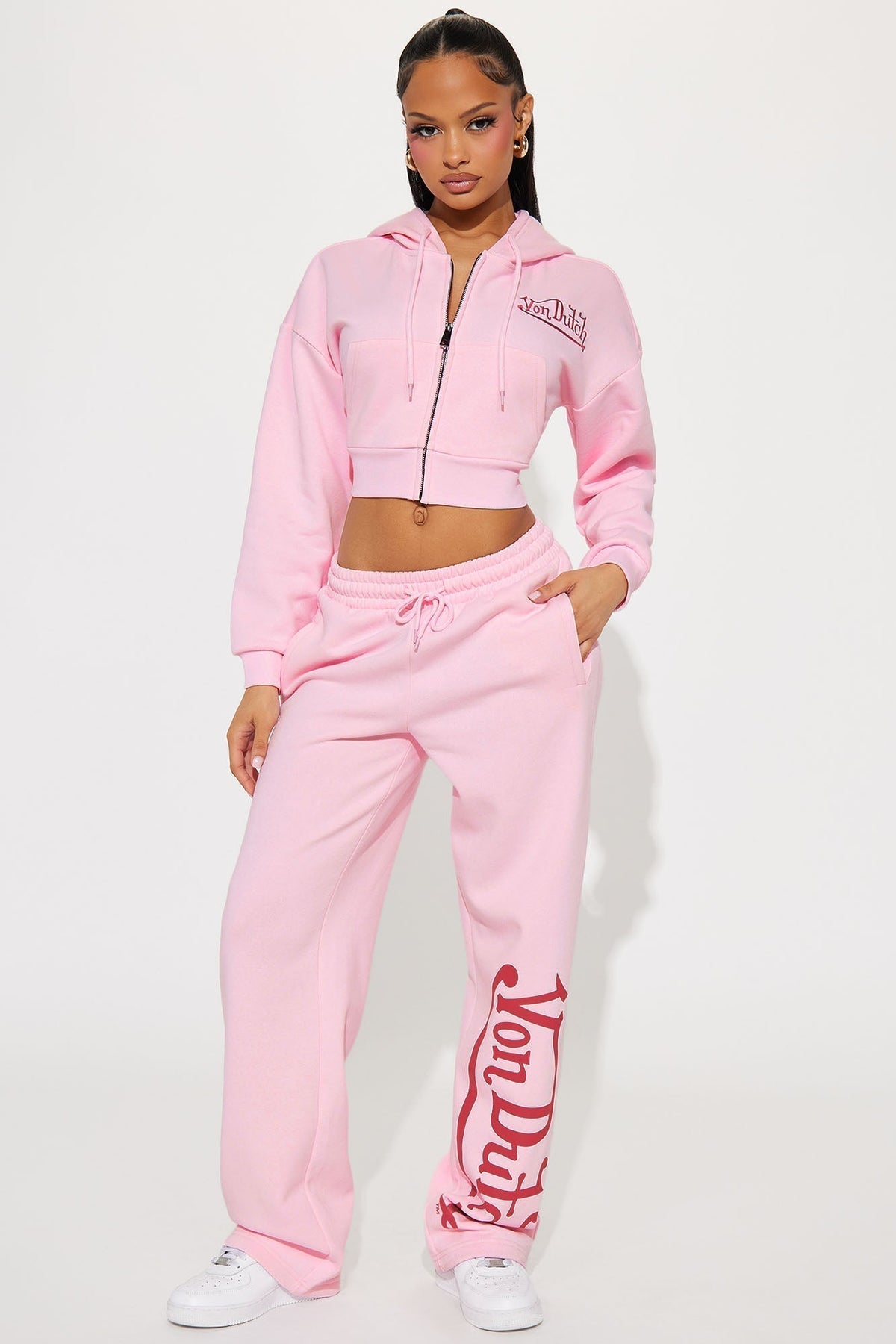 Von Dutch Wide Leg Pant - Light Pink