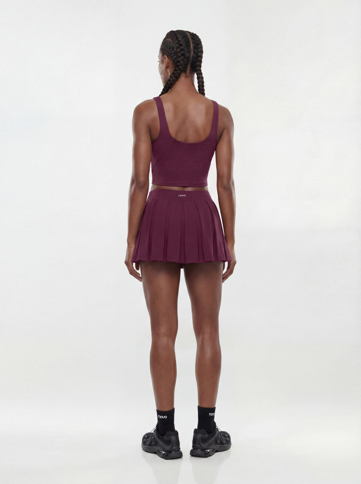 ProStretch™ Pleated Mini Skort - Merlot