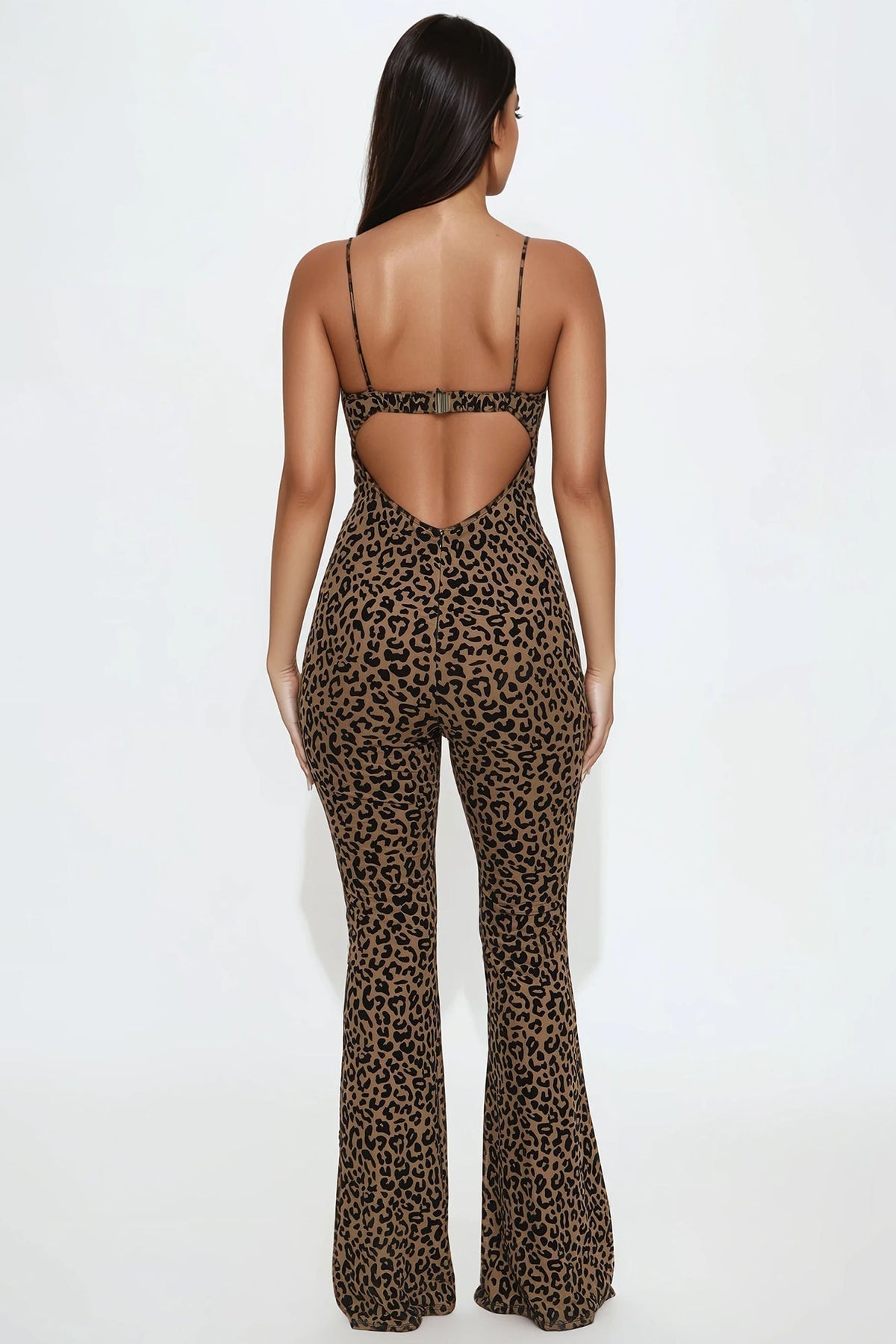 Nikki Leopard Jumpsuit - Brown/combo