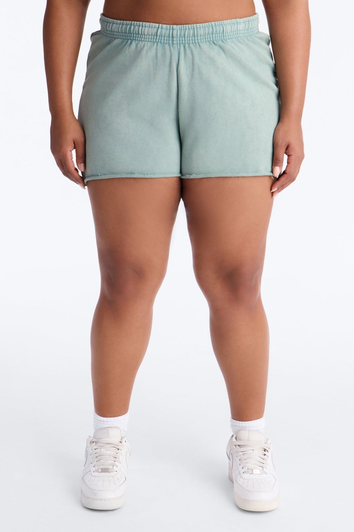Maya Washed Micro Sweatshorts - Sage