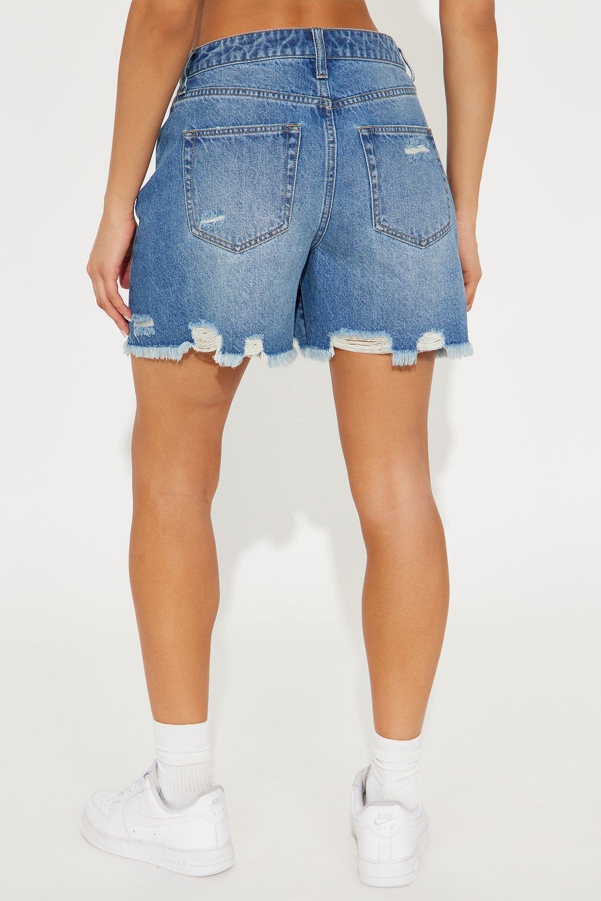 Cant Resist Ripped Denim Shorts - Dark Wash