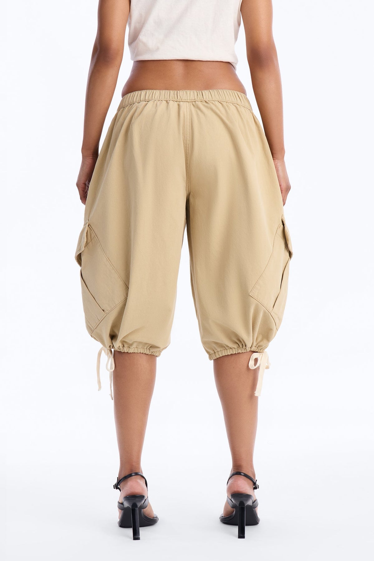 Carter Twill Cargo Bubble Hem Bermuda Short - Khaki