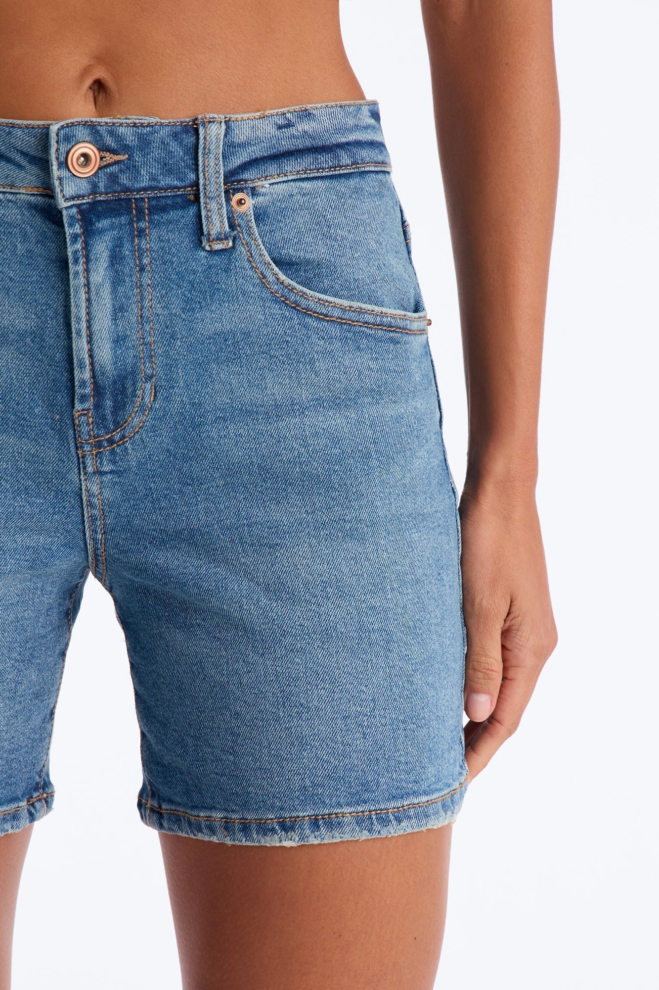 Staycation Stretch Denim Shorts - Vintage Wash