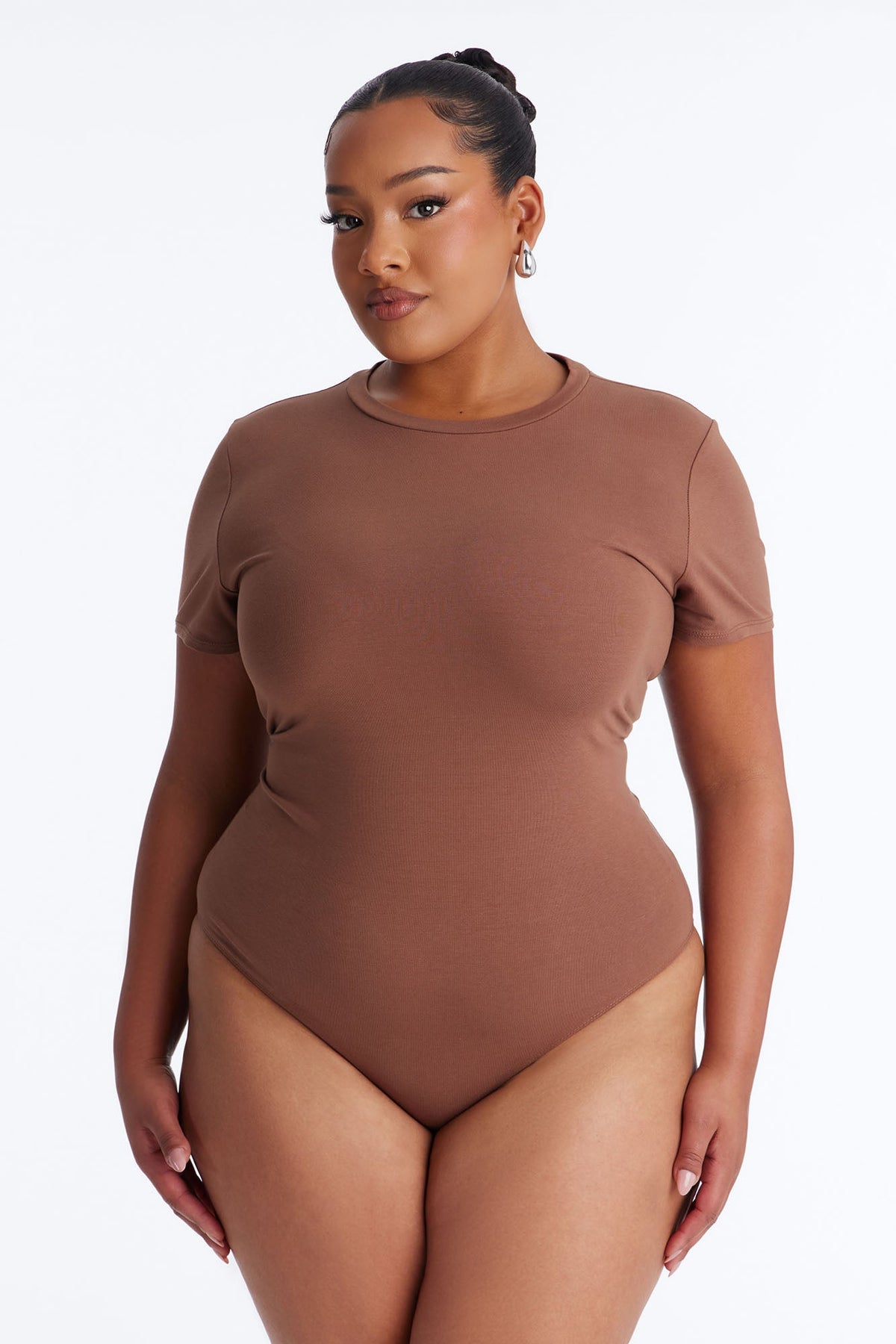 Cambria Short Sleeve Bodysuit - Chestnut