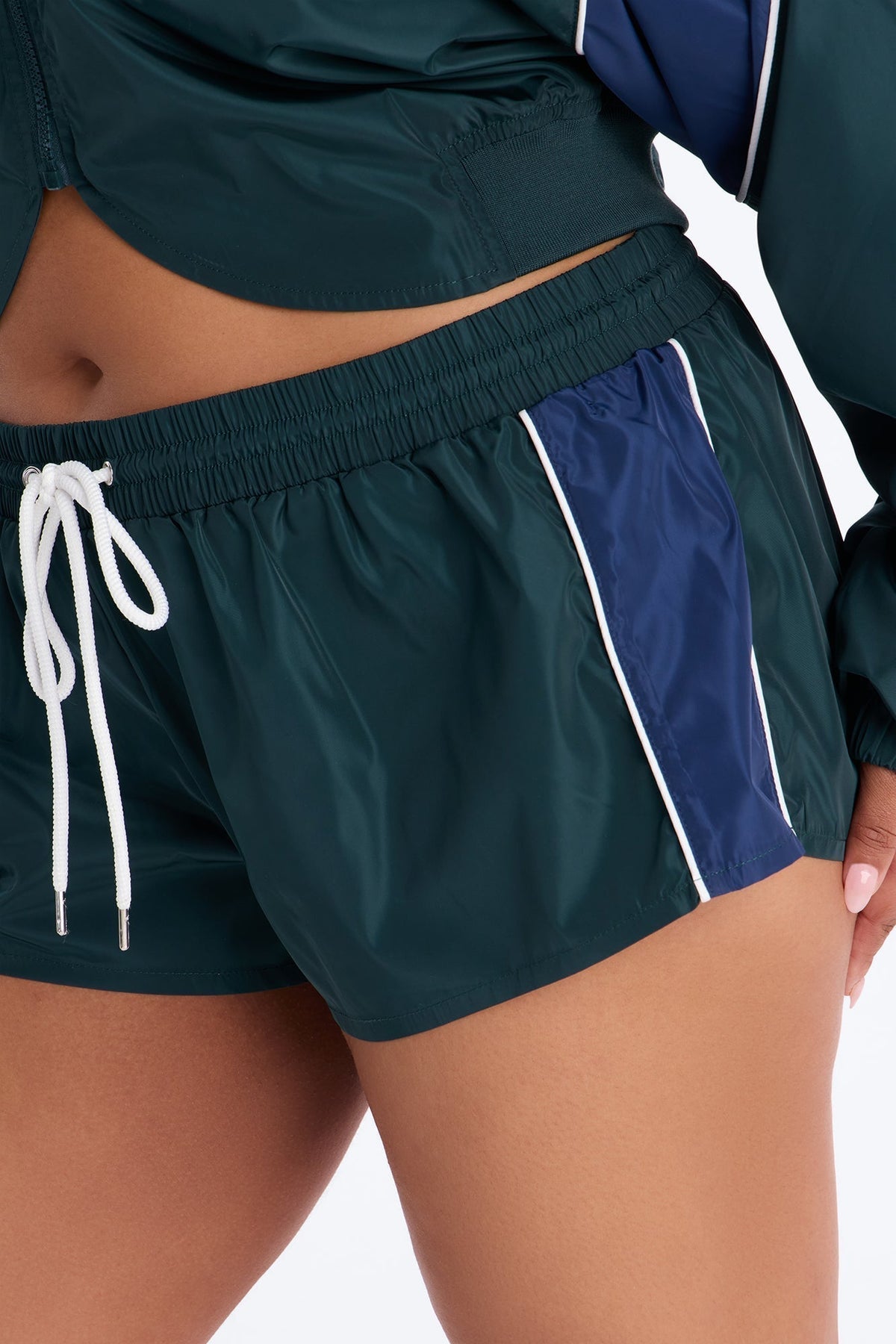 Your Best Shot Windbreaker Track Micro Short - Green/combo