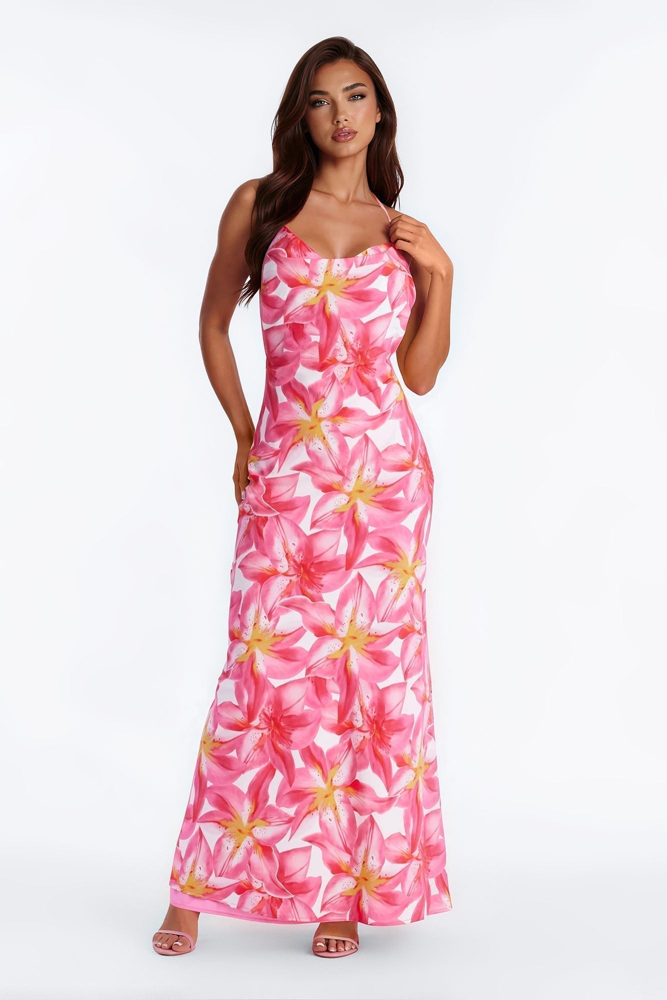 Noemi Floral Maxi Dress - Pink/combo