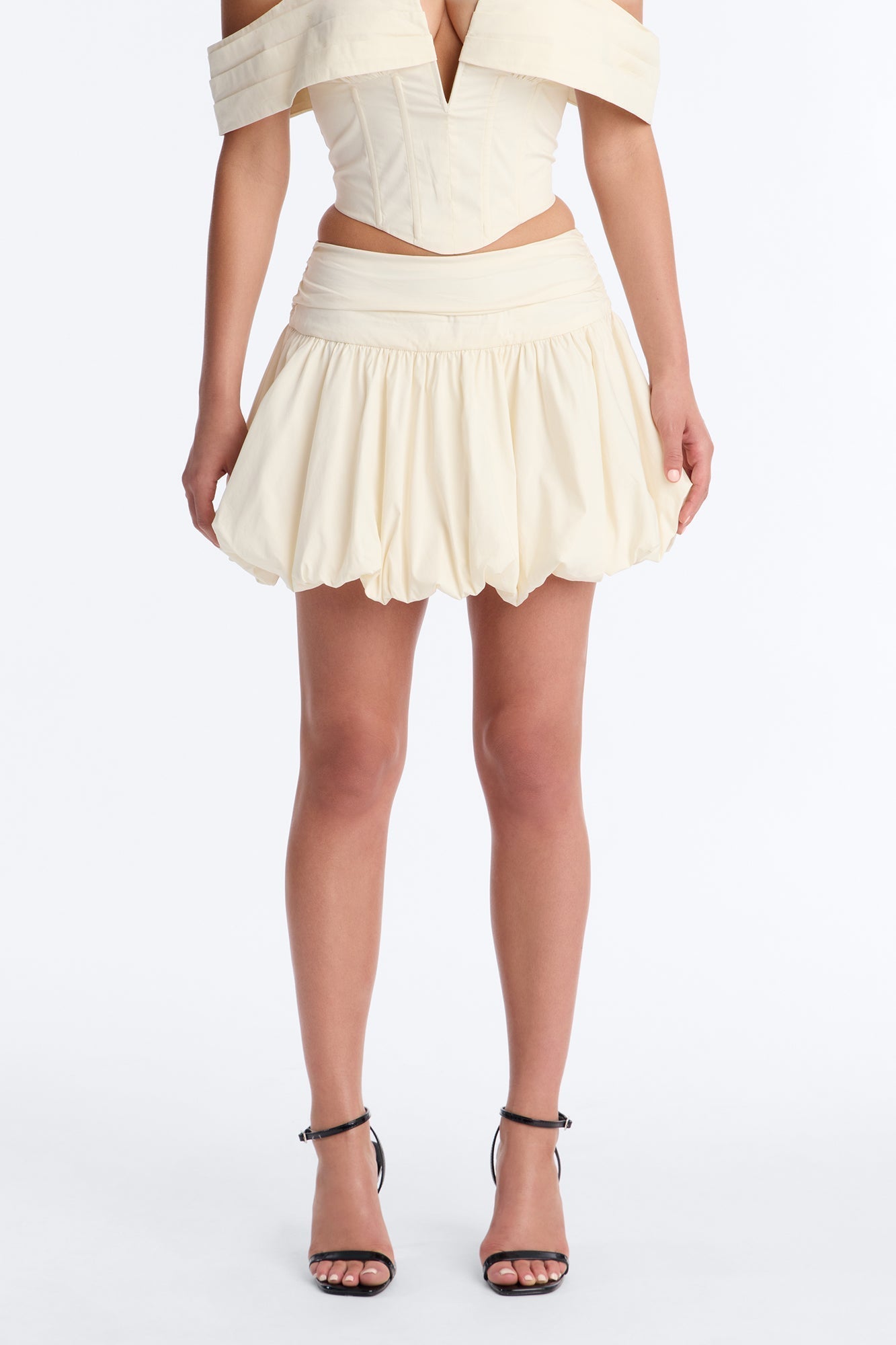 Lori Cutie Poplin Micro Mini Skirt - Off White