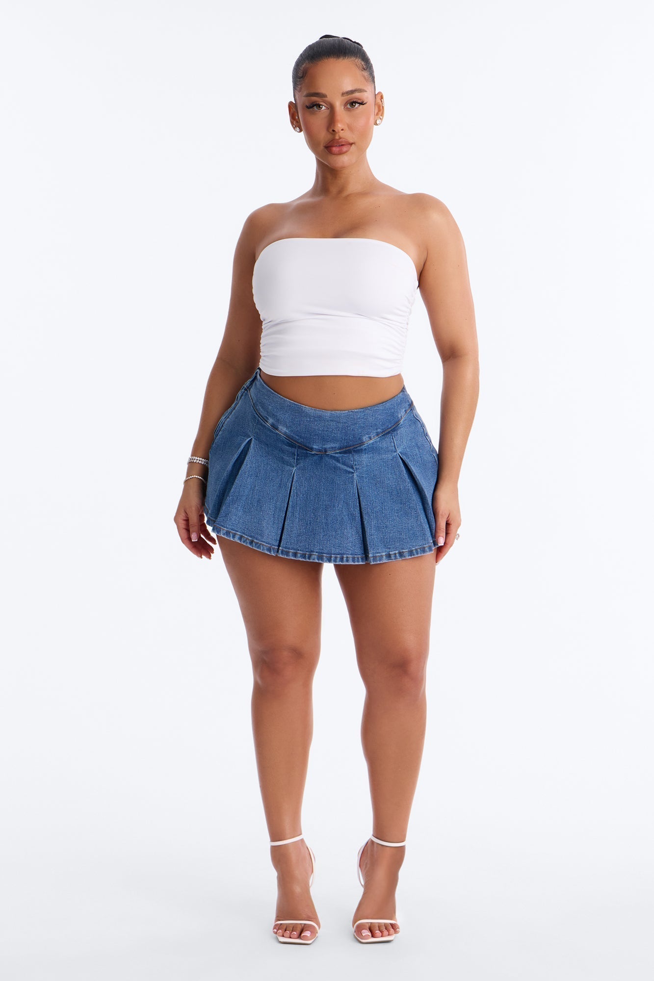 Told You So Denim Micro Mini Skort - Medium Wash