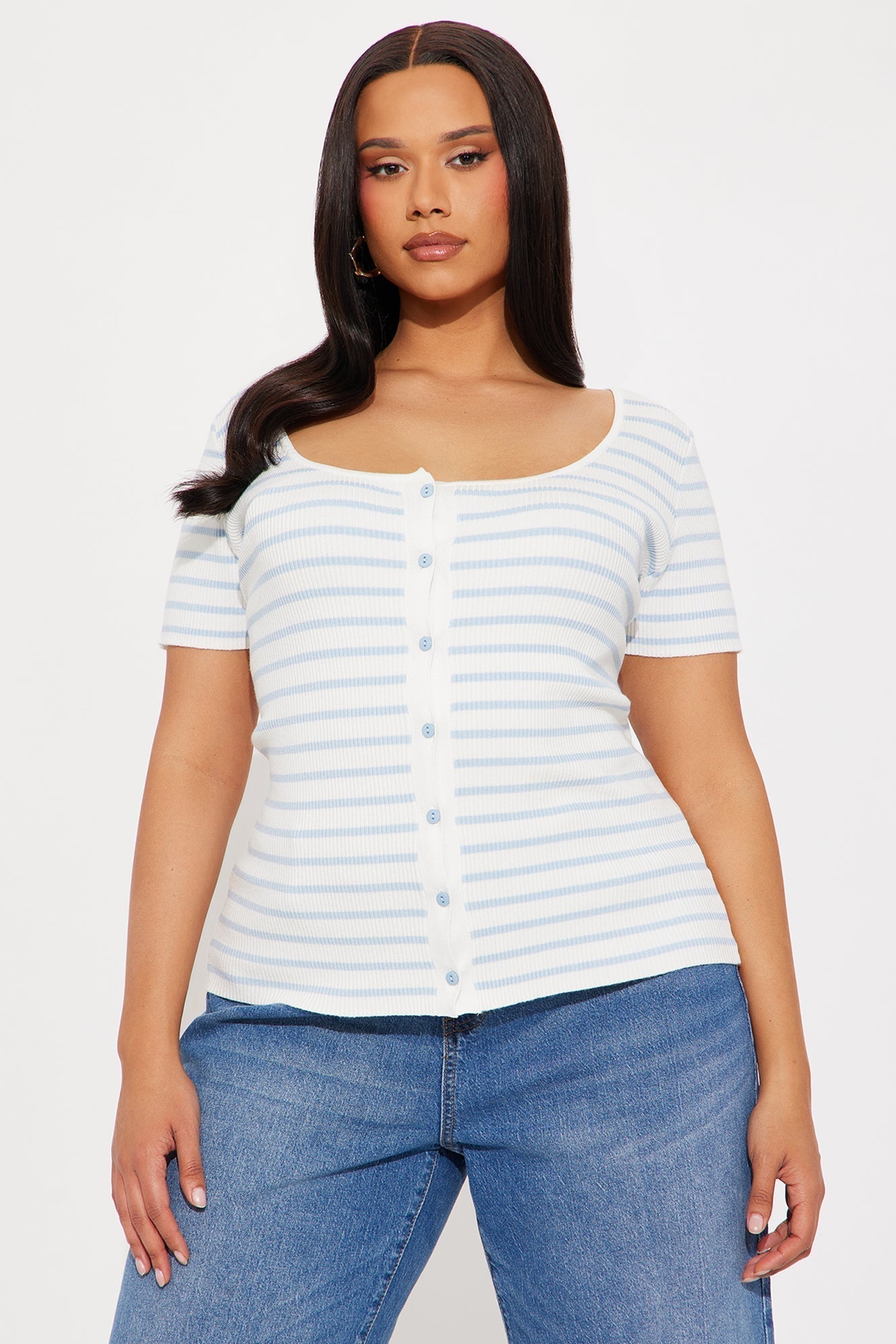 Kleo Striped Sweater Top - White/combo