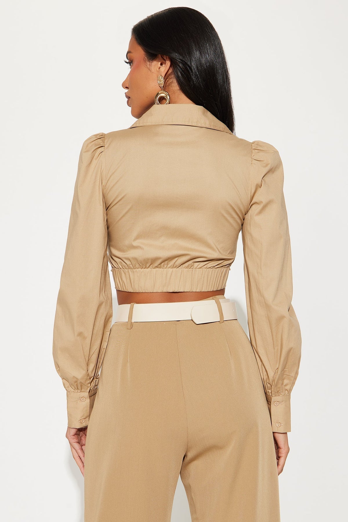 Everything For You Poplin Shirt - Taupe