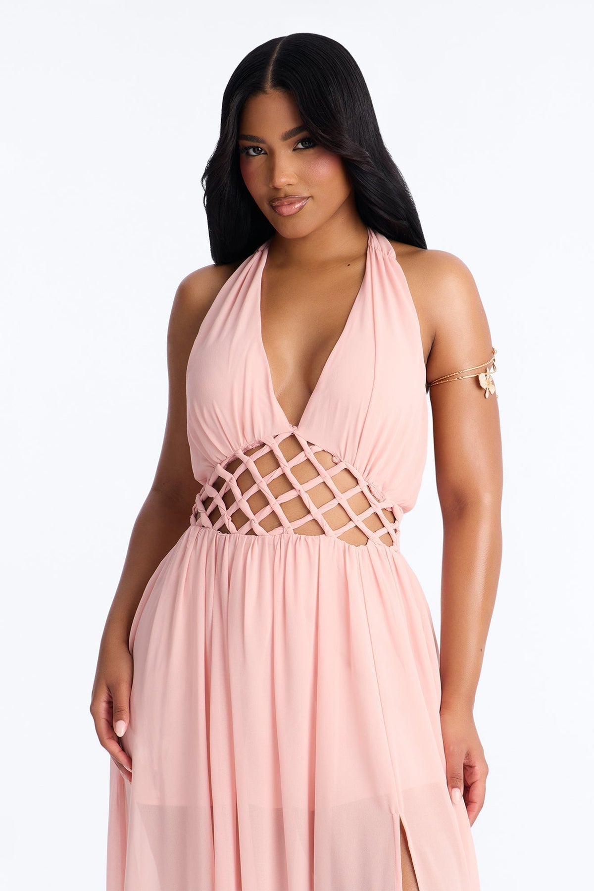 Scarlett Chiffon Maxi Dress - Pink