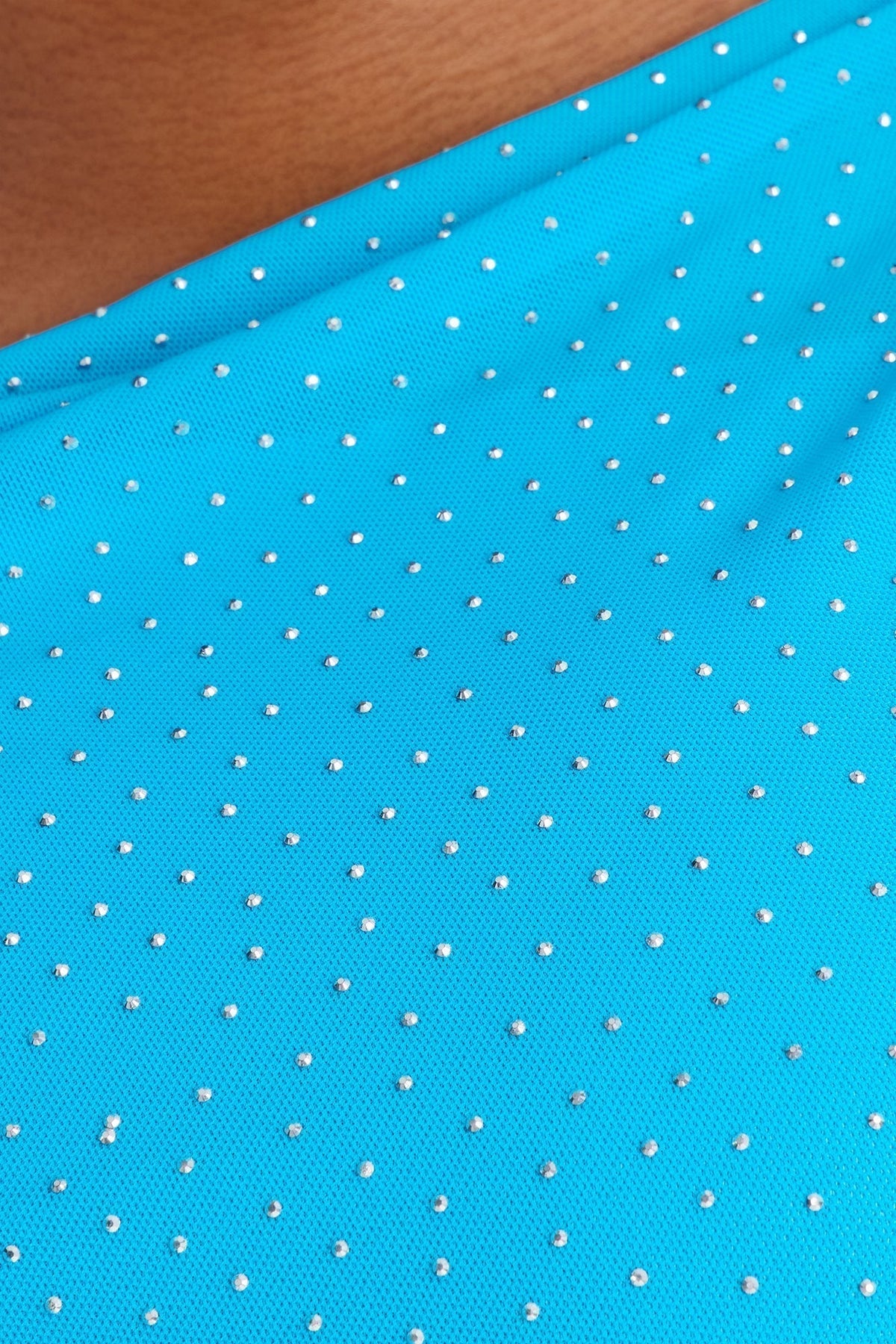 Kinley Embellished Mesh Mini Dress - Aqua